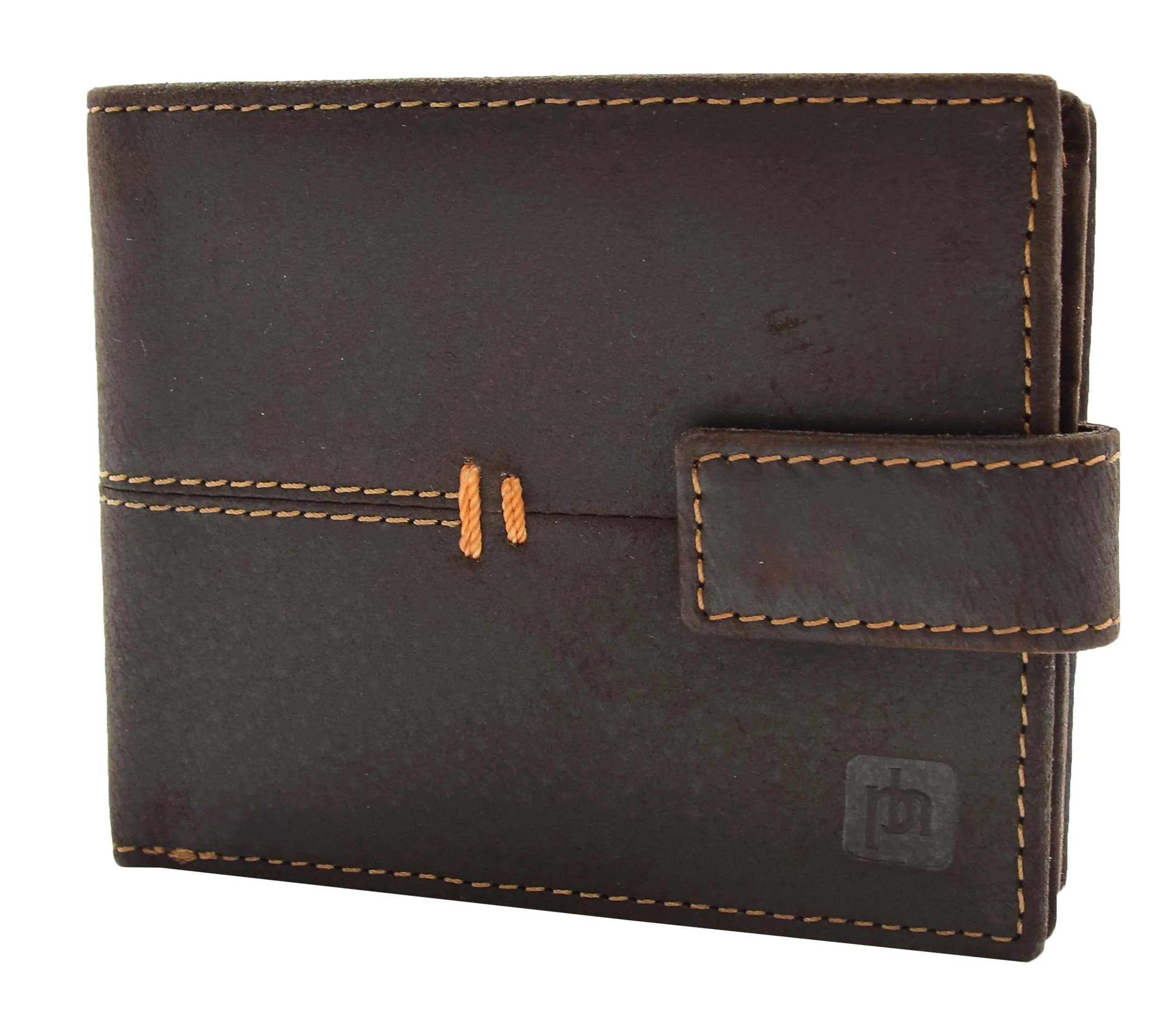 DR444 Men's Hunter Leather Bifold Wallet Brown