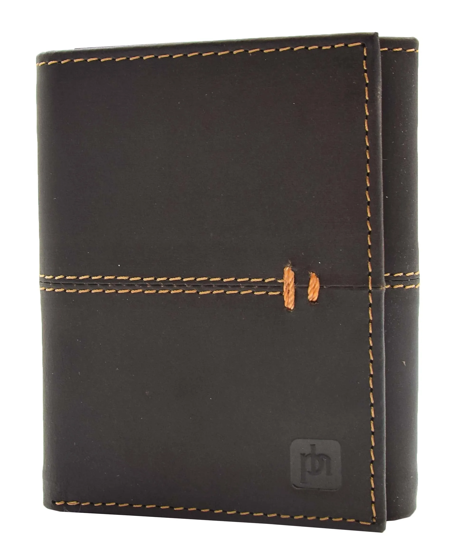 DR445 Men's Real Leather Slim Trifold Wallet Brown