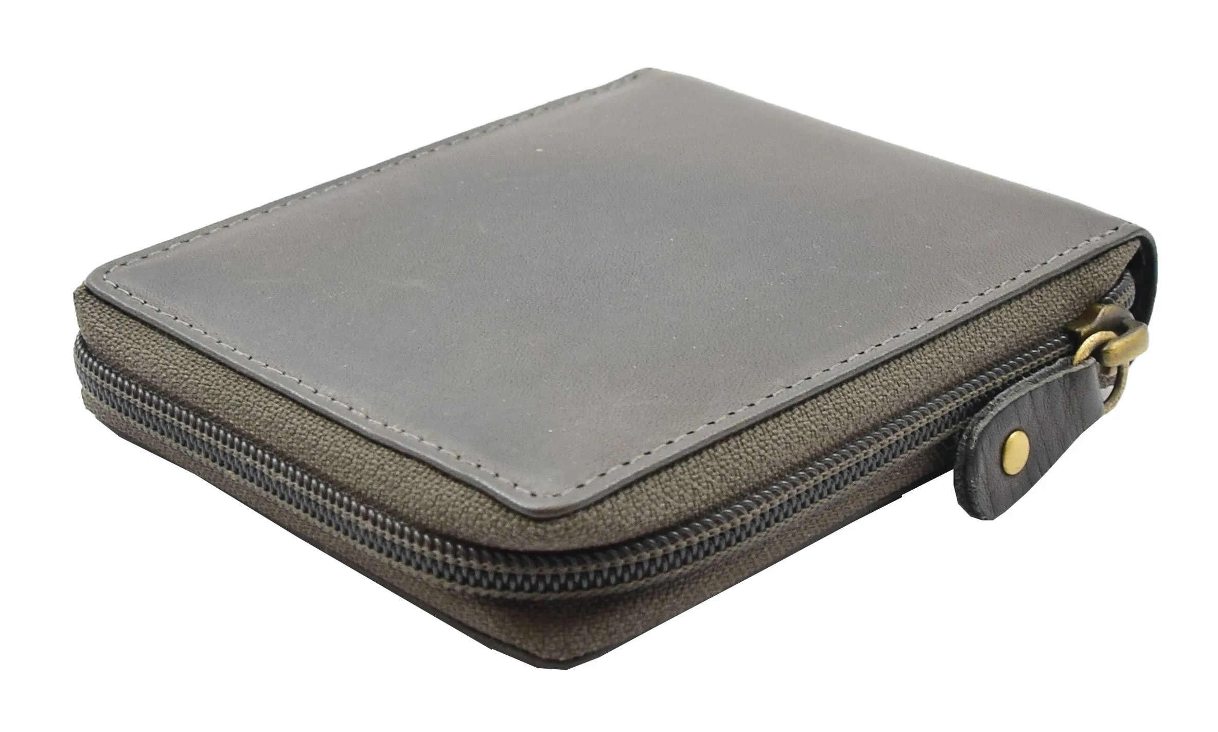 DR446 Men's Leather Wallet Zip Around Rfid Safe Boxed Black