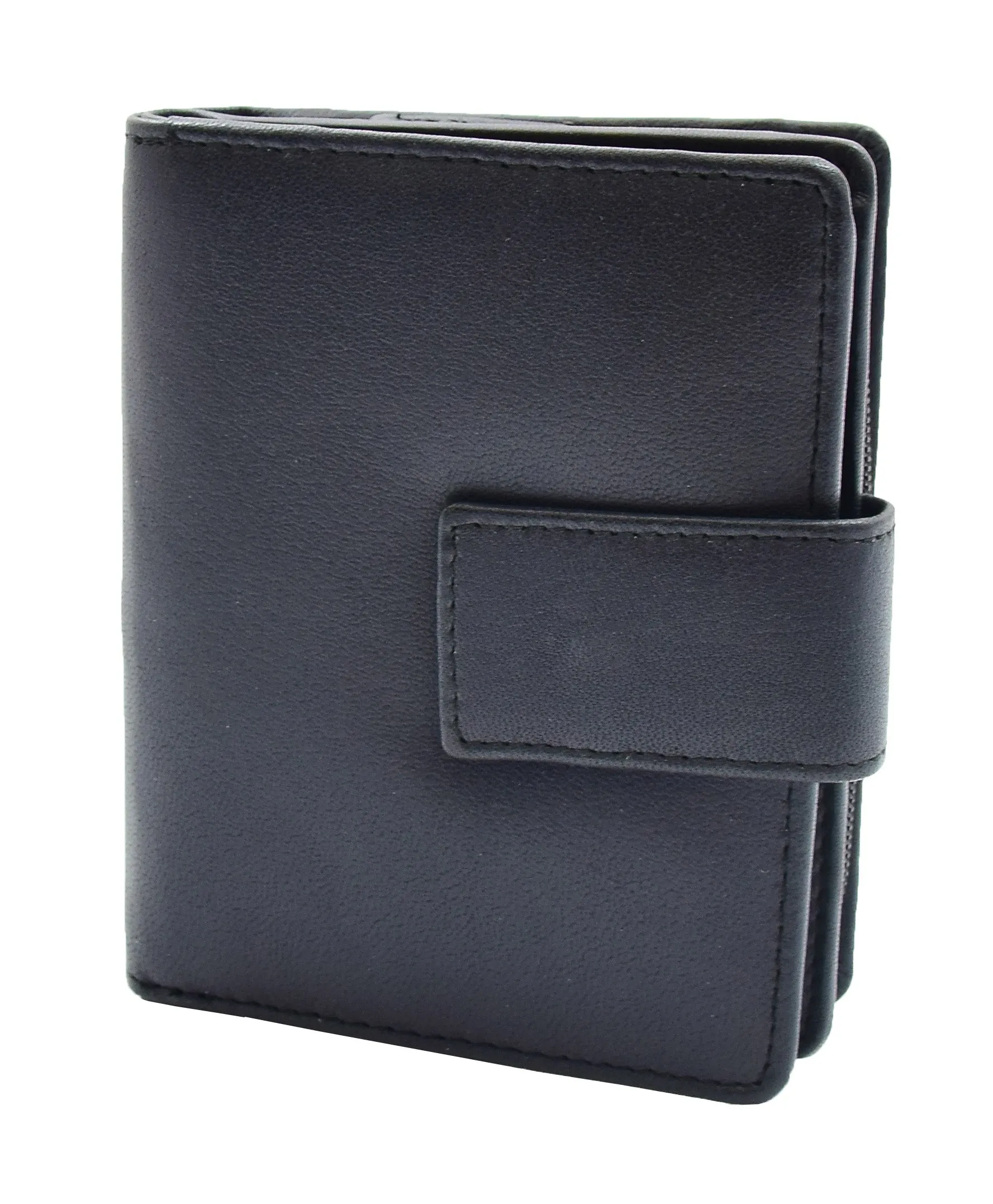 DR447 Women's Leather Purse Booklet Style Wallet Black