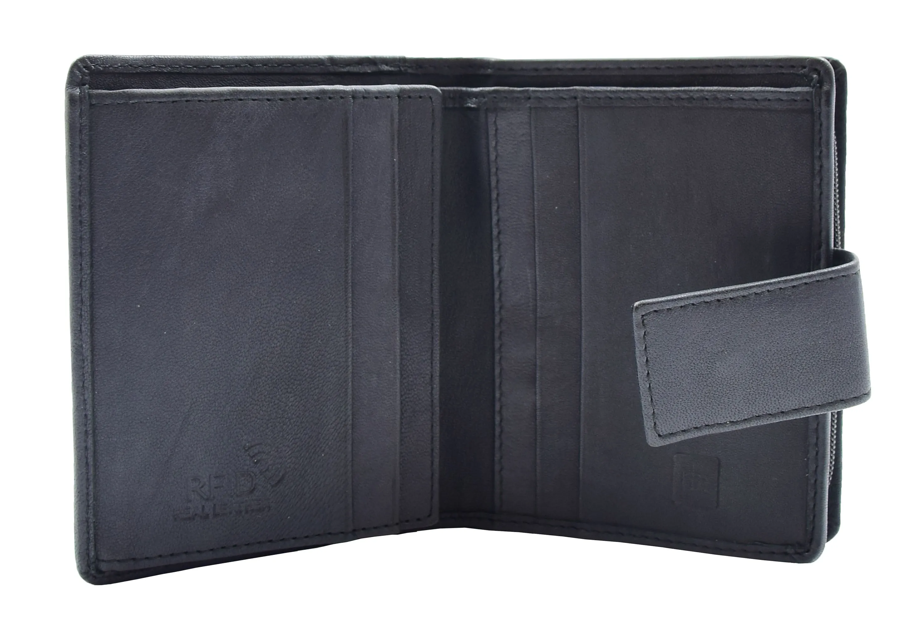 DR447 Women's Leather Purse Booklet Style Wallet Black