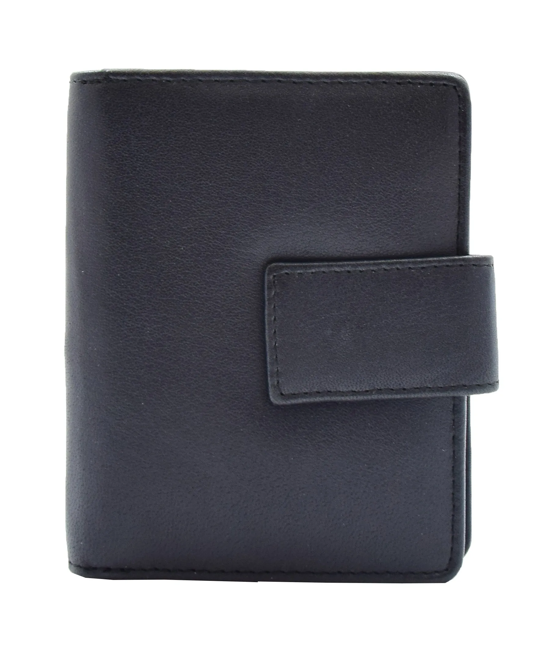 DR447 Women's Leather Purse Booklet Style Wallet Black