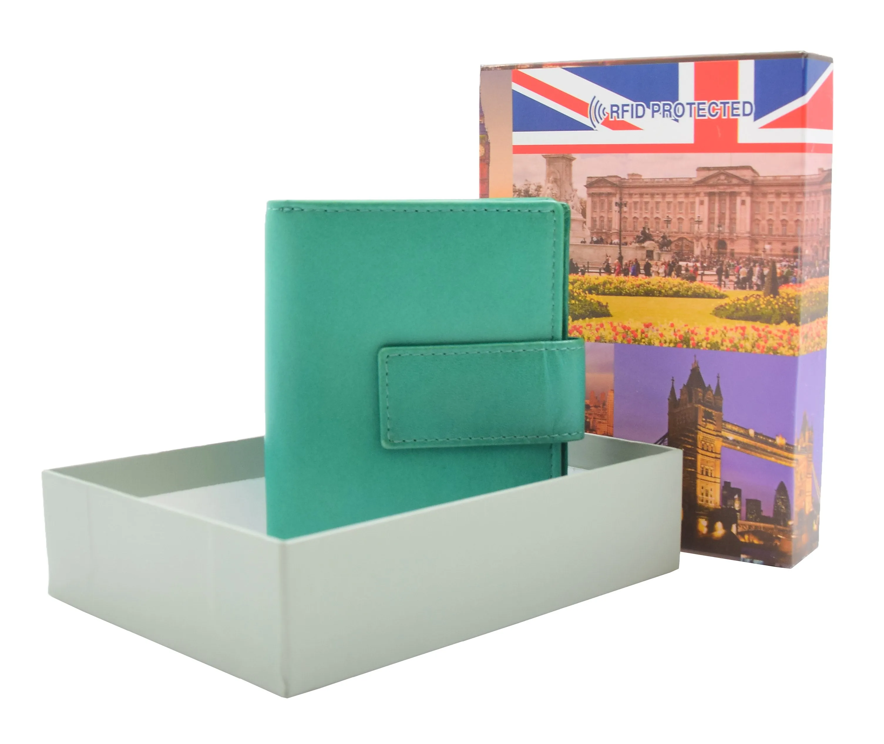 DR447 Women's Leather Purse Booklet Style Wallet Green