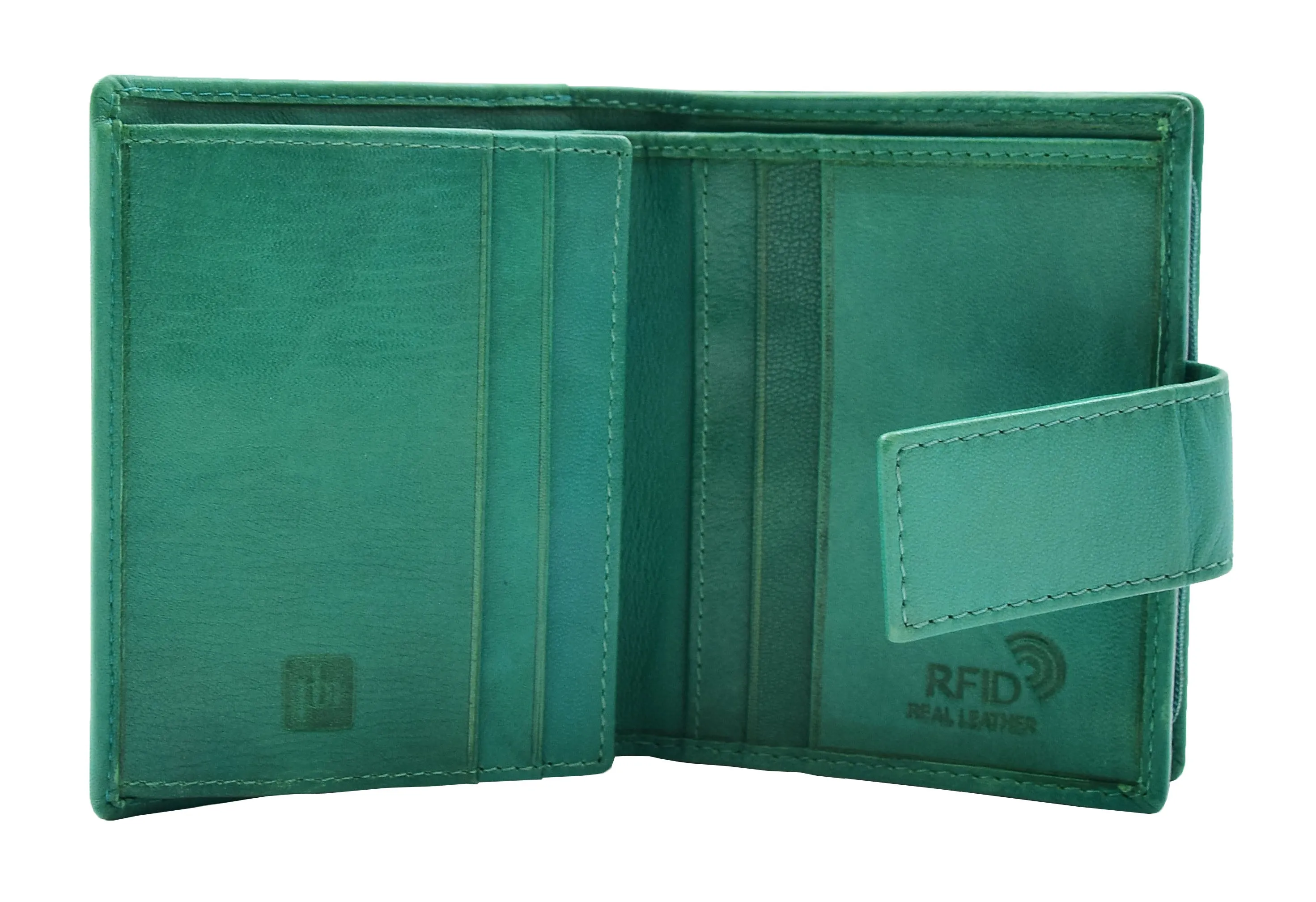DR447 Women's Leather Purse Booklet Style Wallet Green