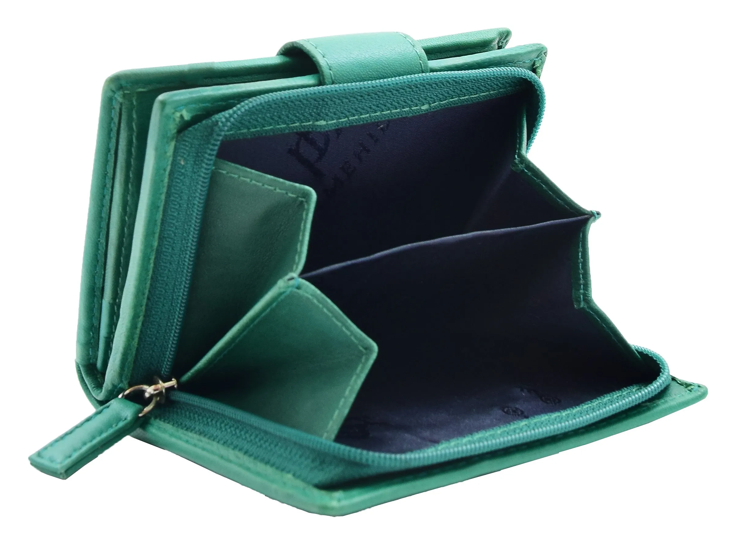 DR447 Women's Leather Purse Booklet Style Wallet Green