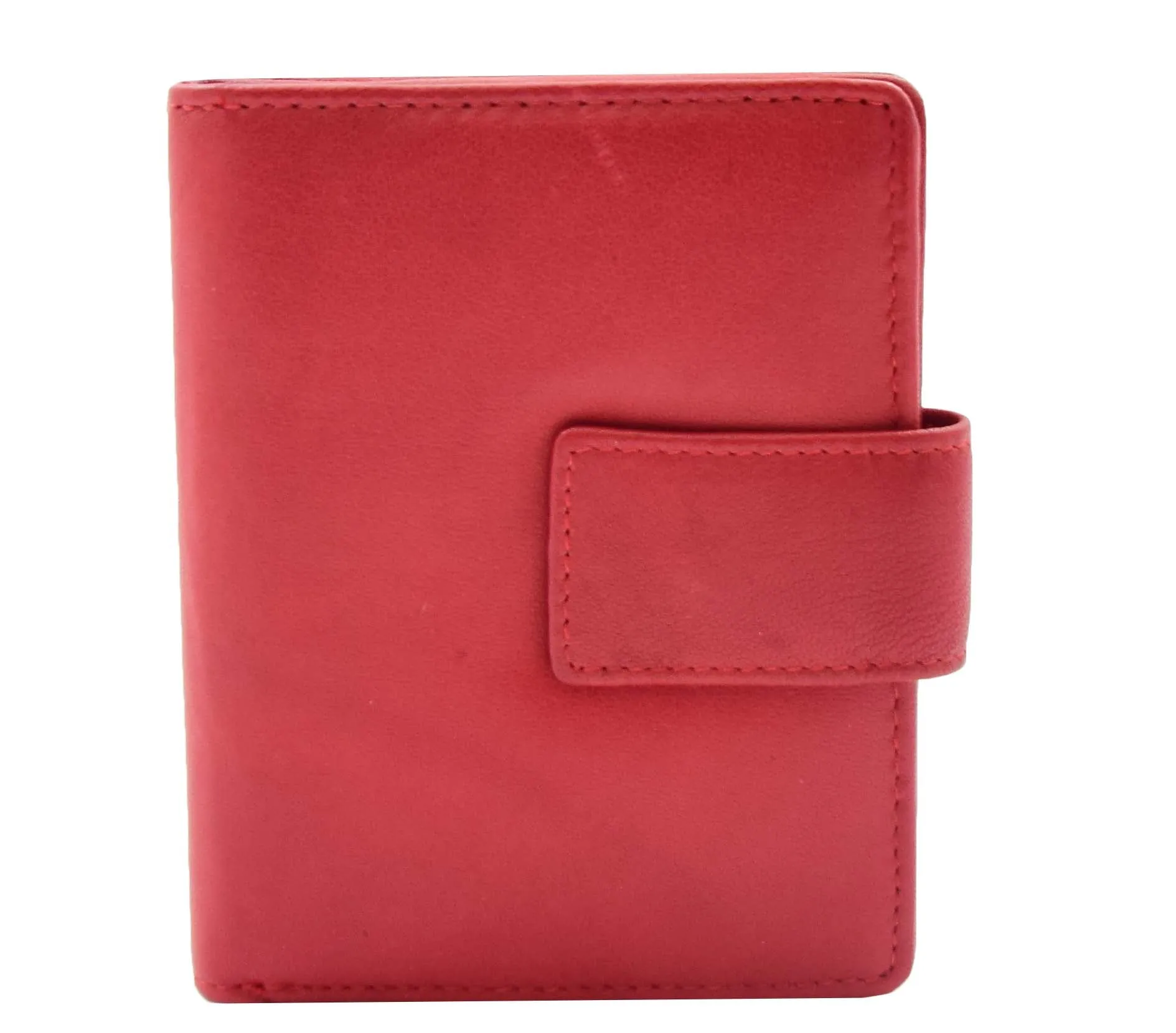 DR447 Women's Leather Purse Booklet Style Wallet Red