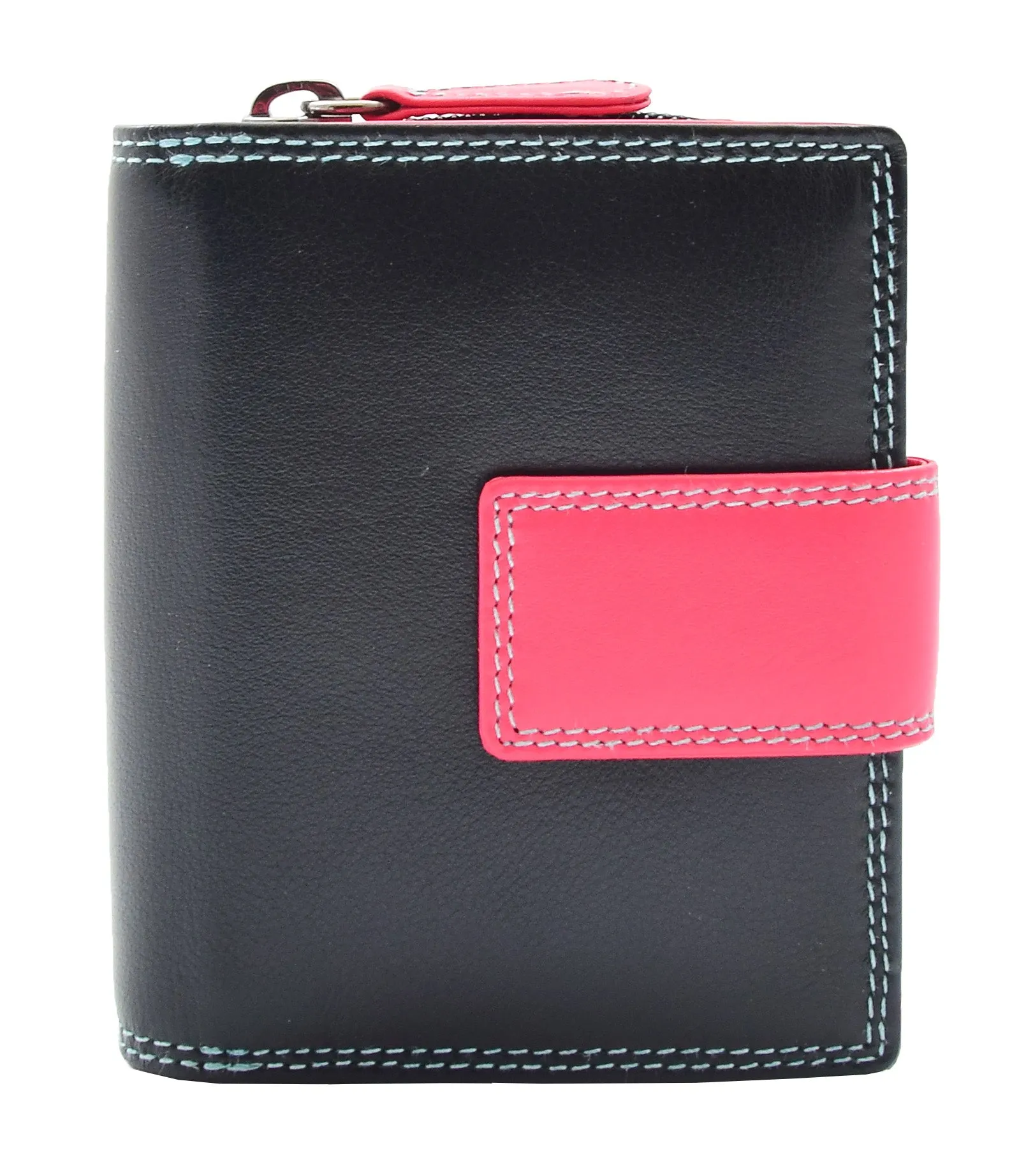 DR449 Women's Booklet Style Purse Leather Wallet Black