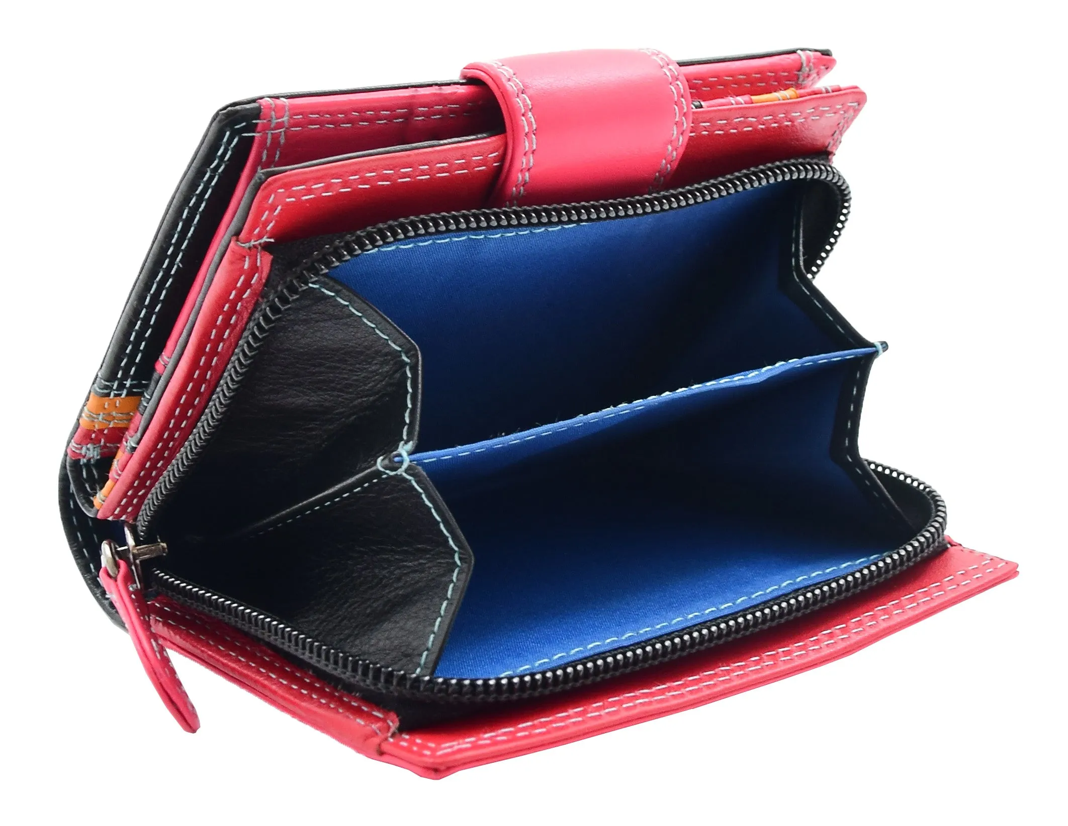 DR449 Women's Booklet Style Purse Leather Wallet Black