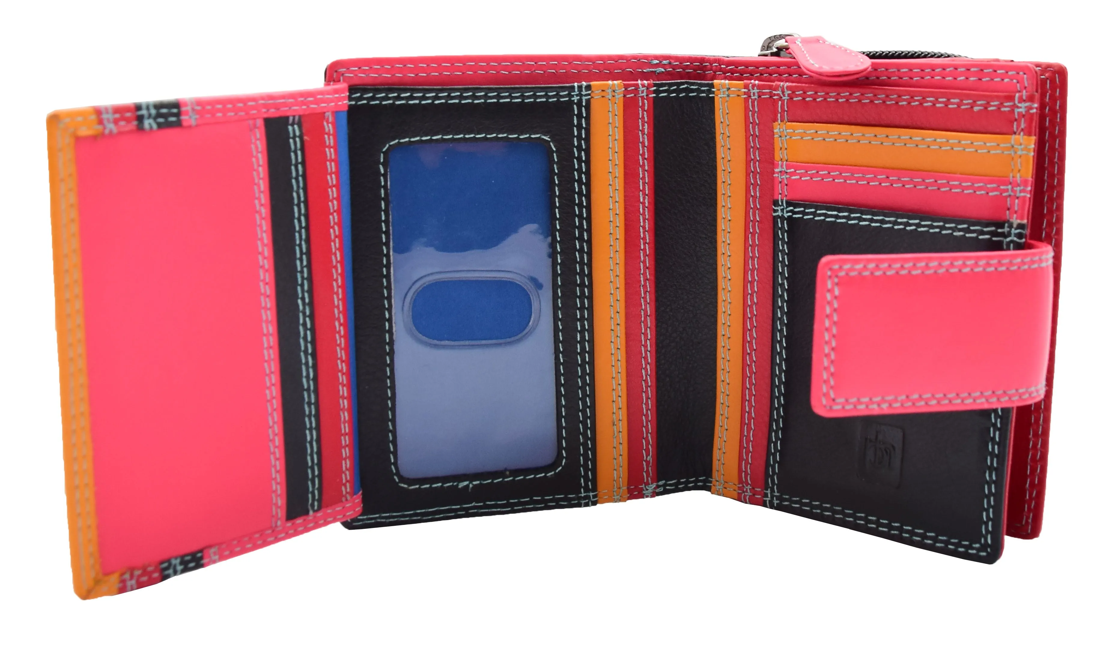 DR449 Women's Booklet Style Purse Leather Wallet Black