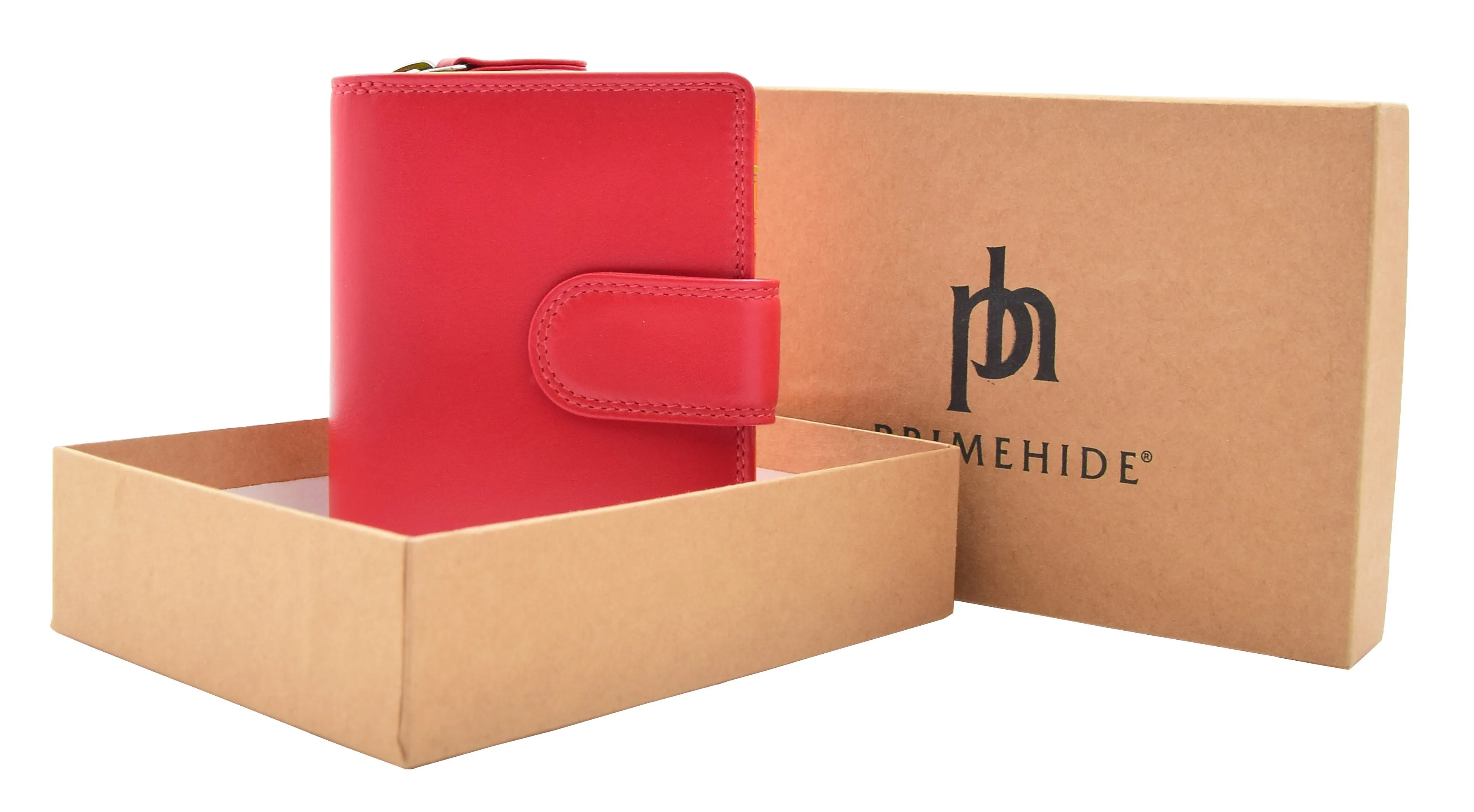 DR449 Women's Booklet Style Purse Leather Wallet Red
