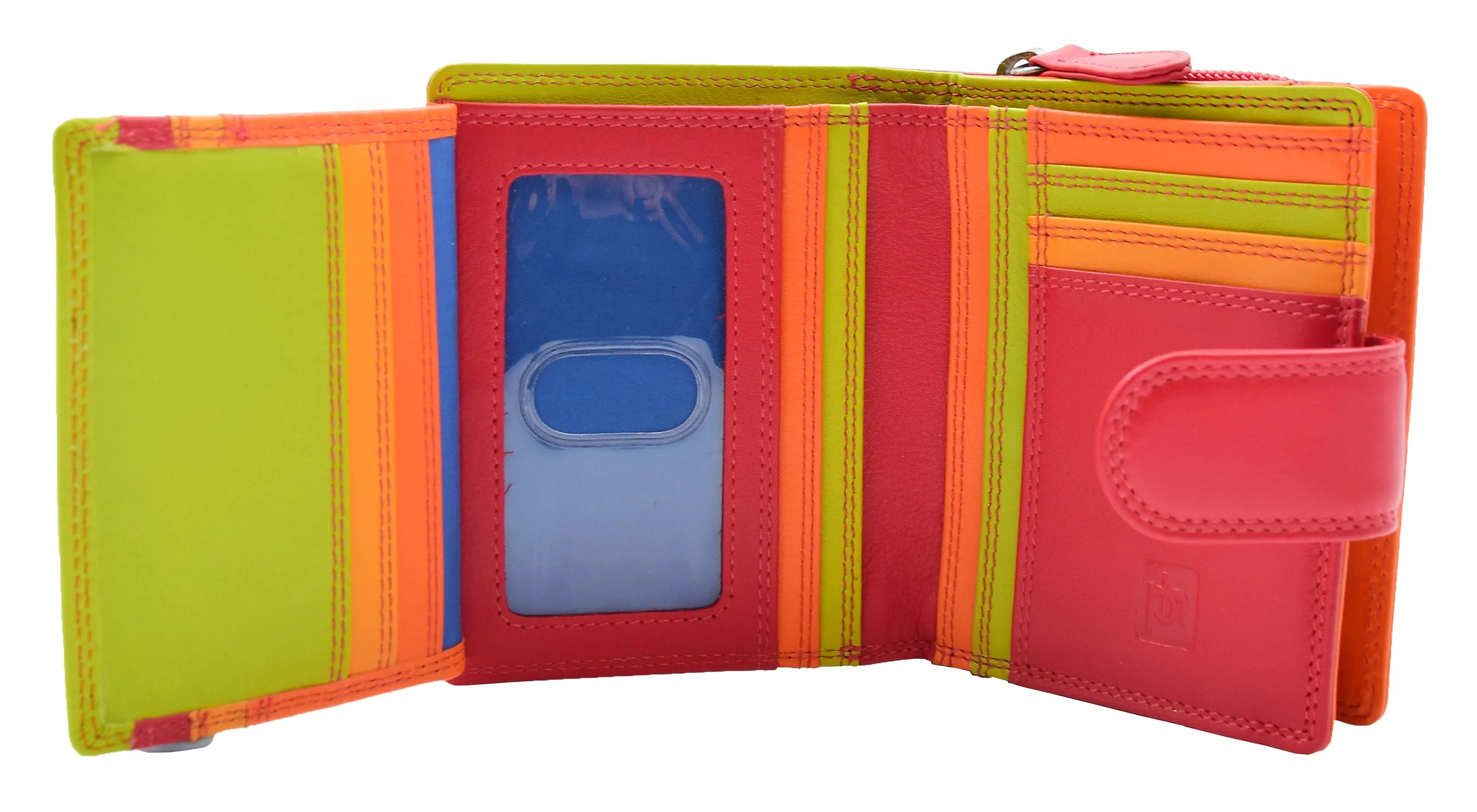 DR449 Women's Booklet Style Purse Leather Wallet Red