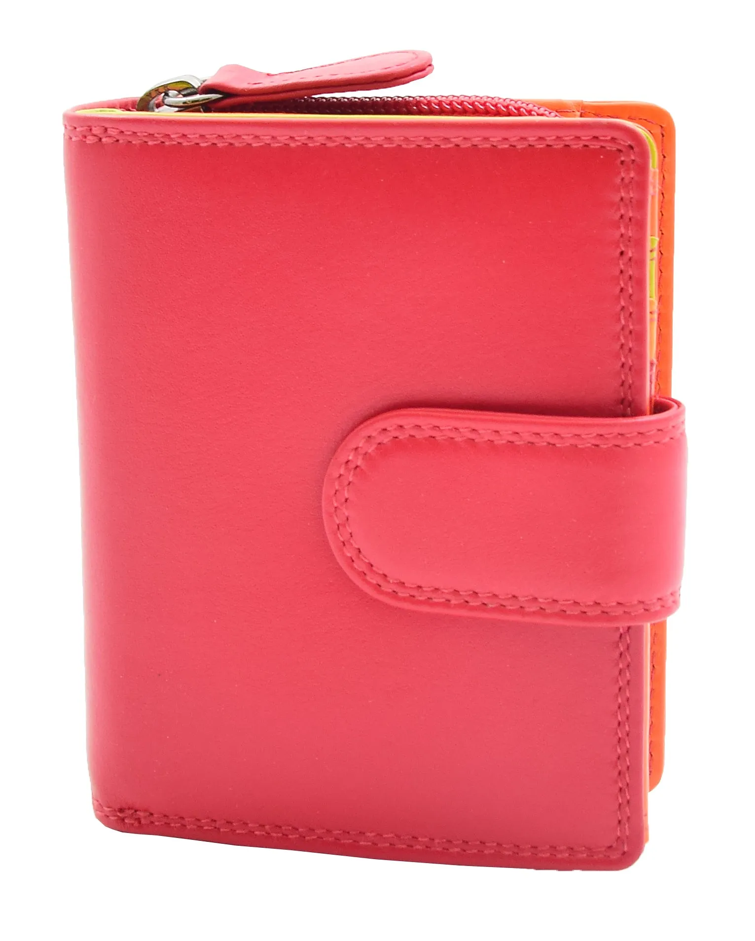 DR449 Women's Booklet Style Purse Leather Wallet Red