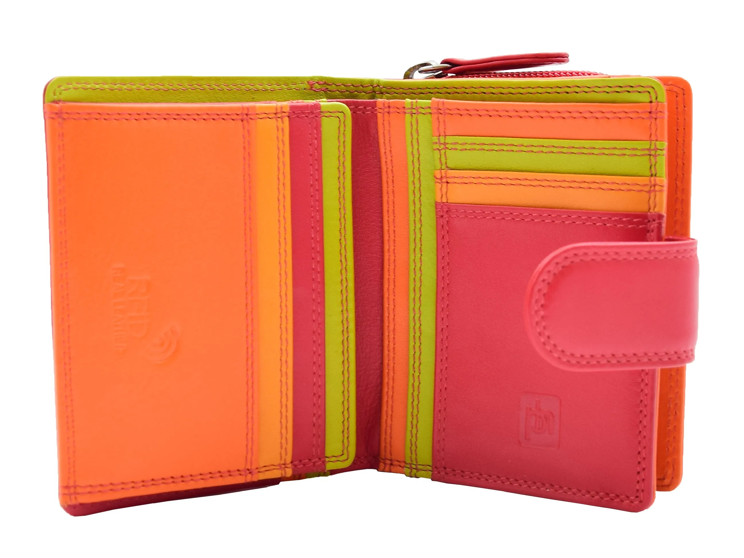 DR449 Women's Booklet Style Purse Leather Wallet Red
