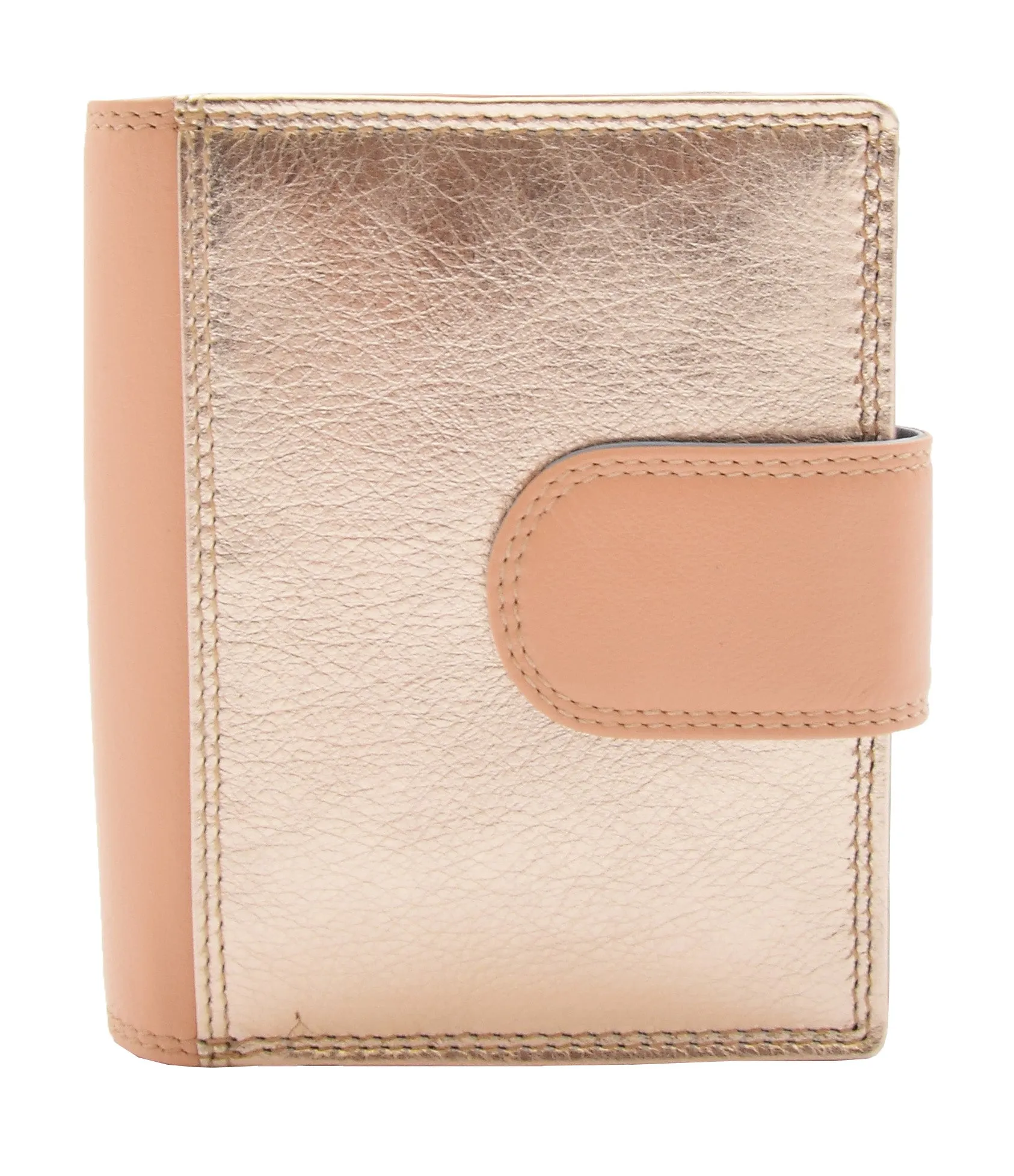 DR450 Women's Bifold Soft Leather Purse Rose Gold