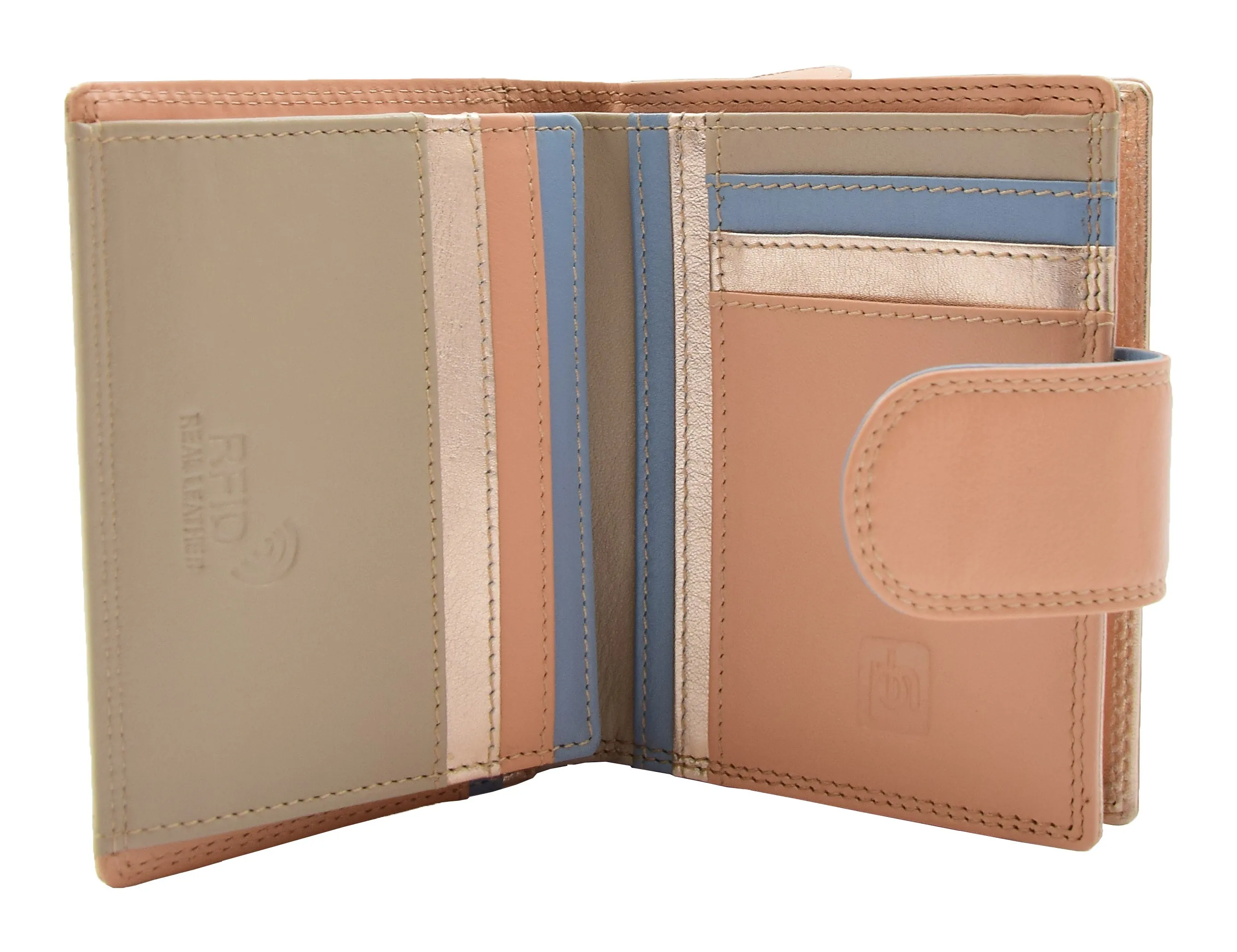 DR450 Women's Bifold Soft Leather Purse Rose Gold