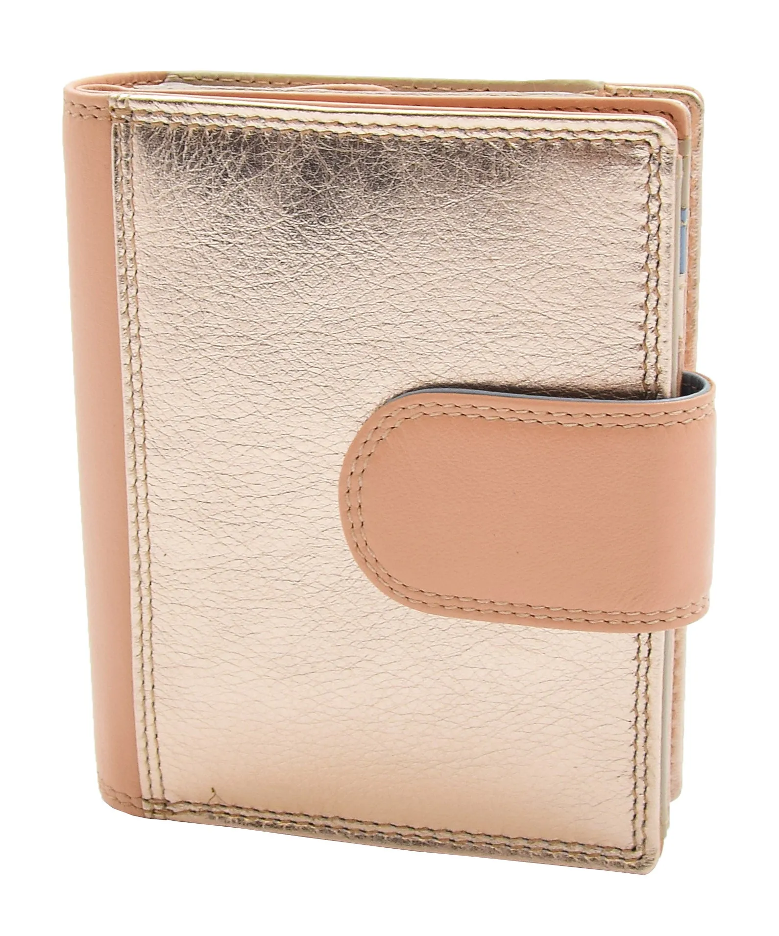 DR450 Women's Bifold Soft Leather Purse Rose Gold