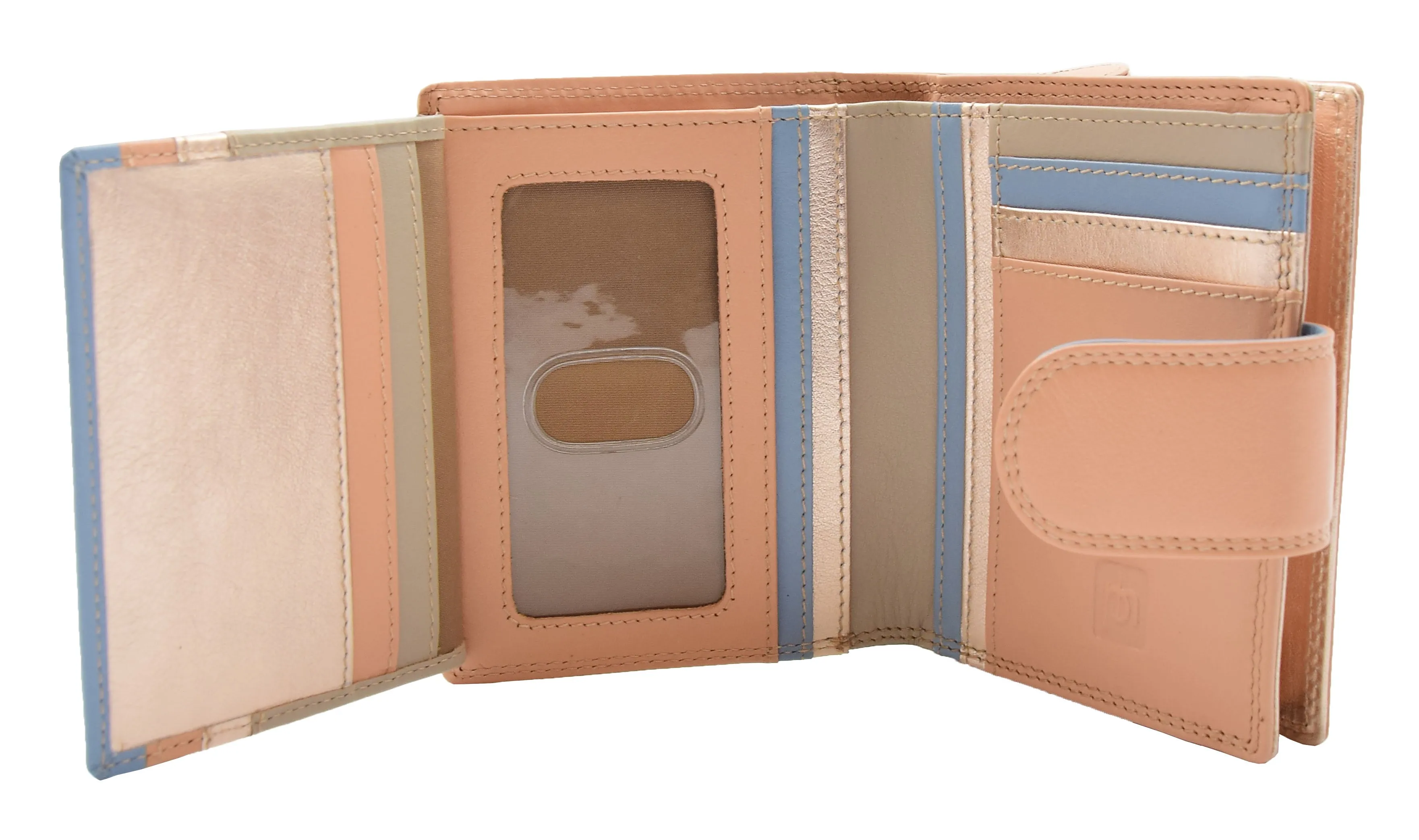 DR450 Women's Bifold Soft Leather Purse Rose Gold