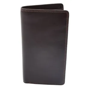 DR452 Real Leather Vertical Bifold Breast Wallet Brown