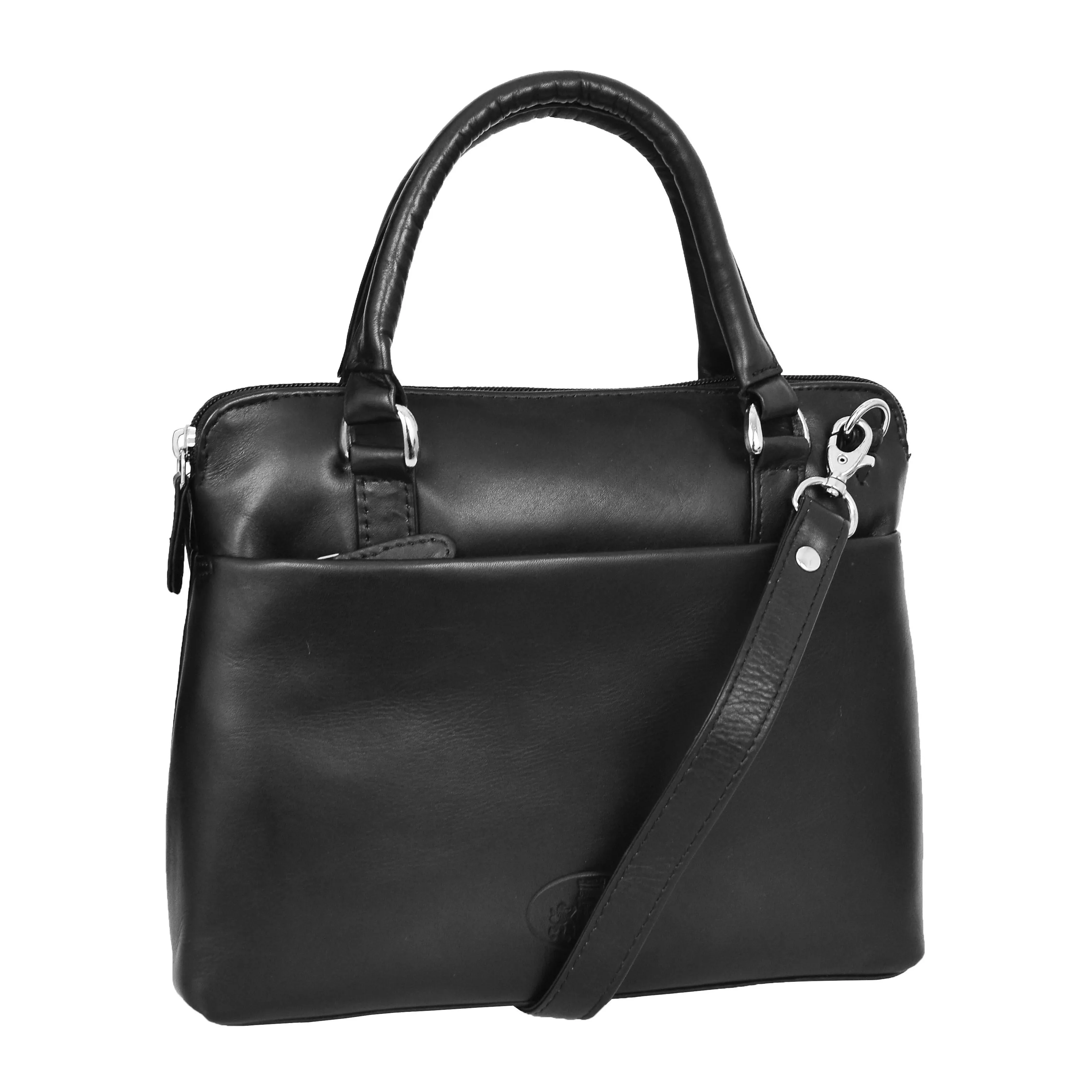 DR458 Women's Leather Small Tote Cross Body Bag Black