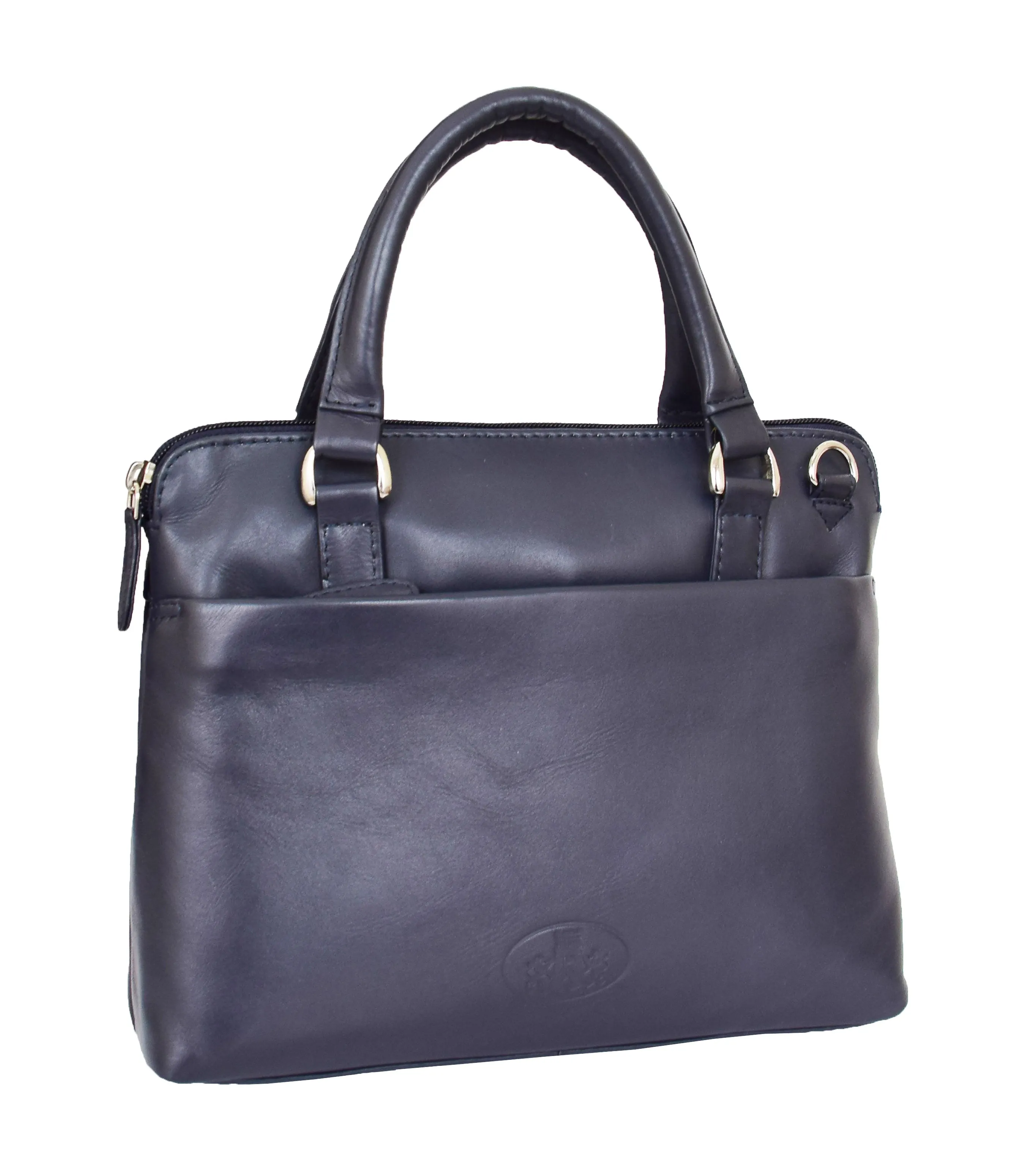 DR458 Women's Leather Small Tote Cross Body Bag Navy