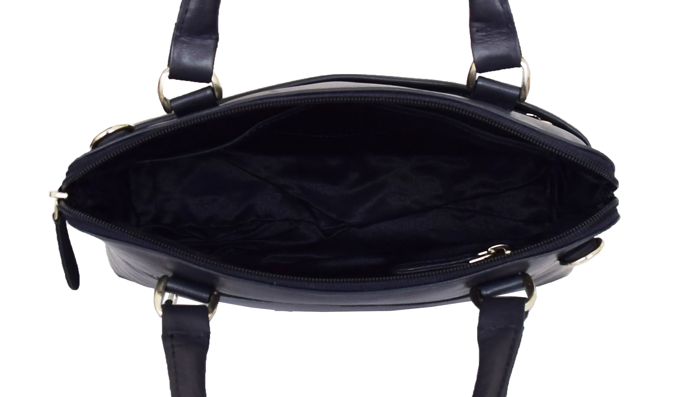 DR458 Women's Leather Small Tote Cross Body Bag Navy