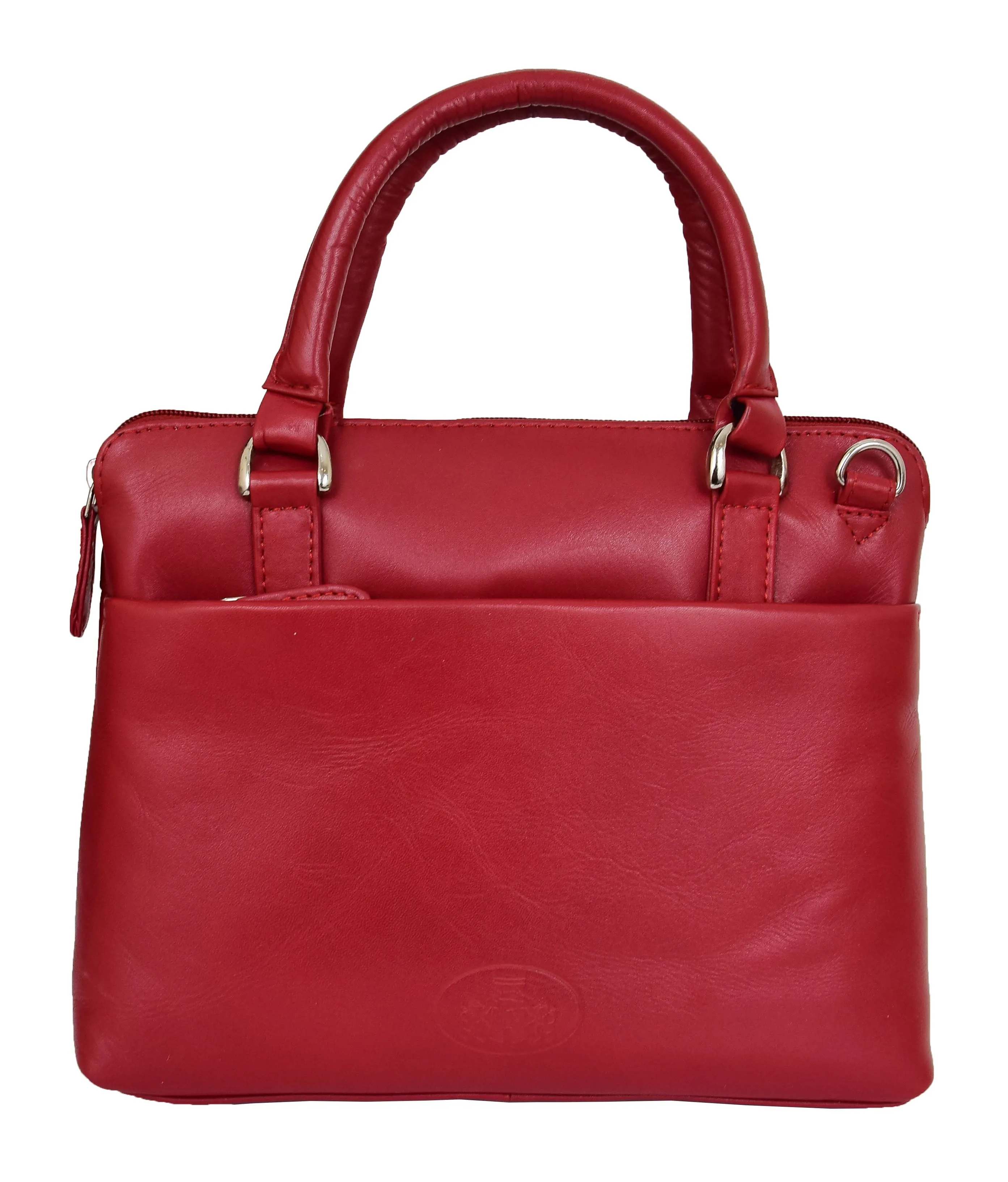 DR458 Women's Leather Small Tote Cross Body Bag Red
