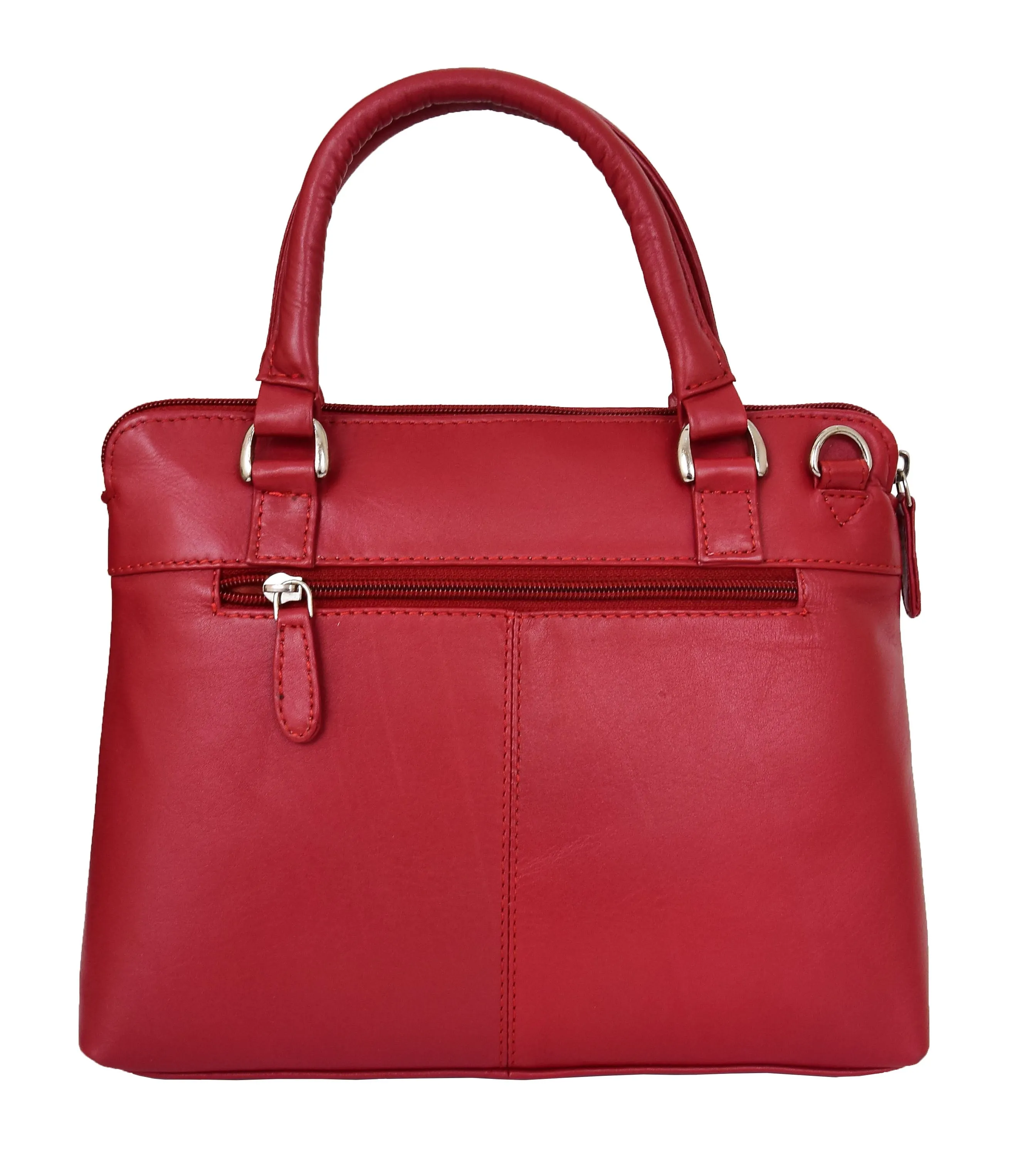 DR458 Women's Leather Small Tote Cross Body Bag Red