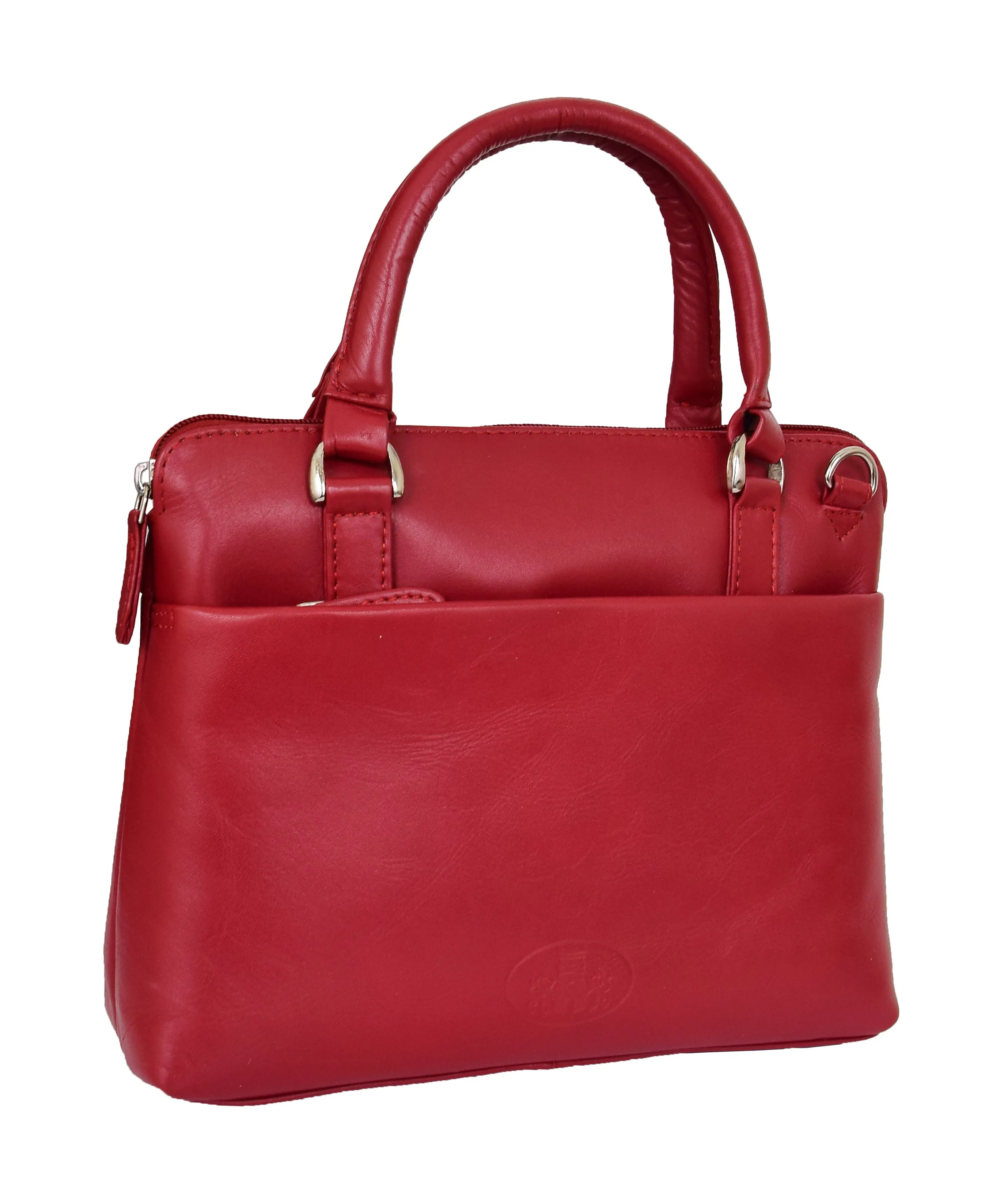 DR458 Women's Leather Small Tote Cross Body Bag Red