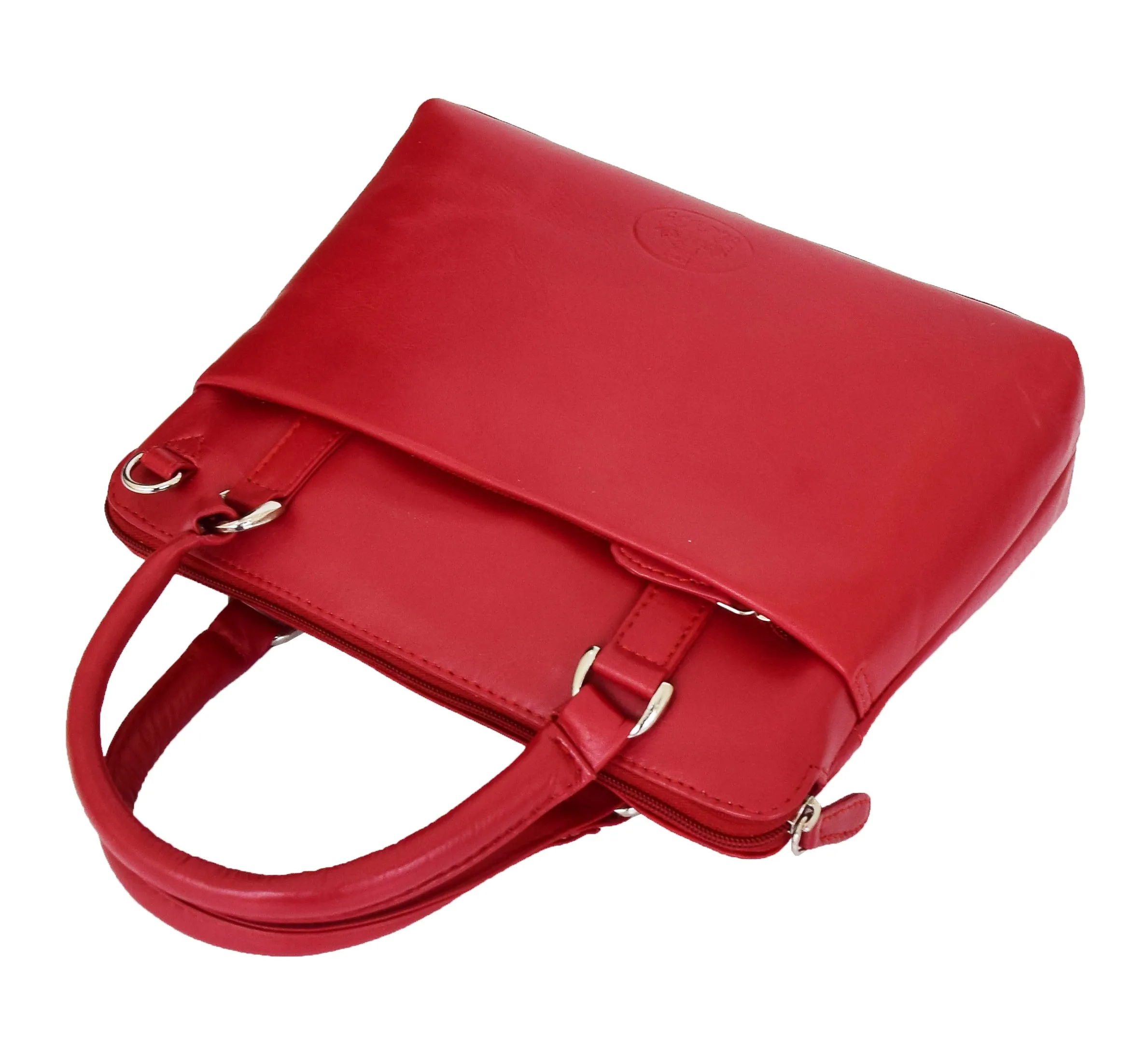 DR458 Women's Leather Small Tote Cross Body Bag Red