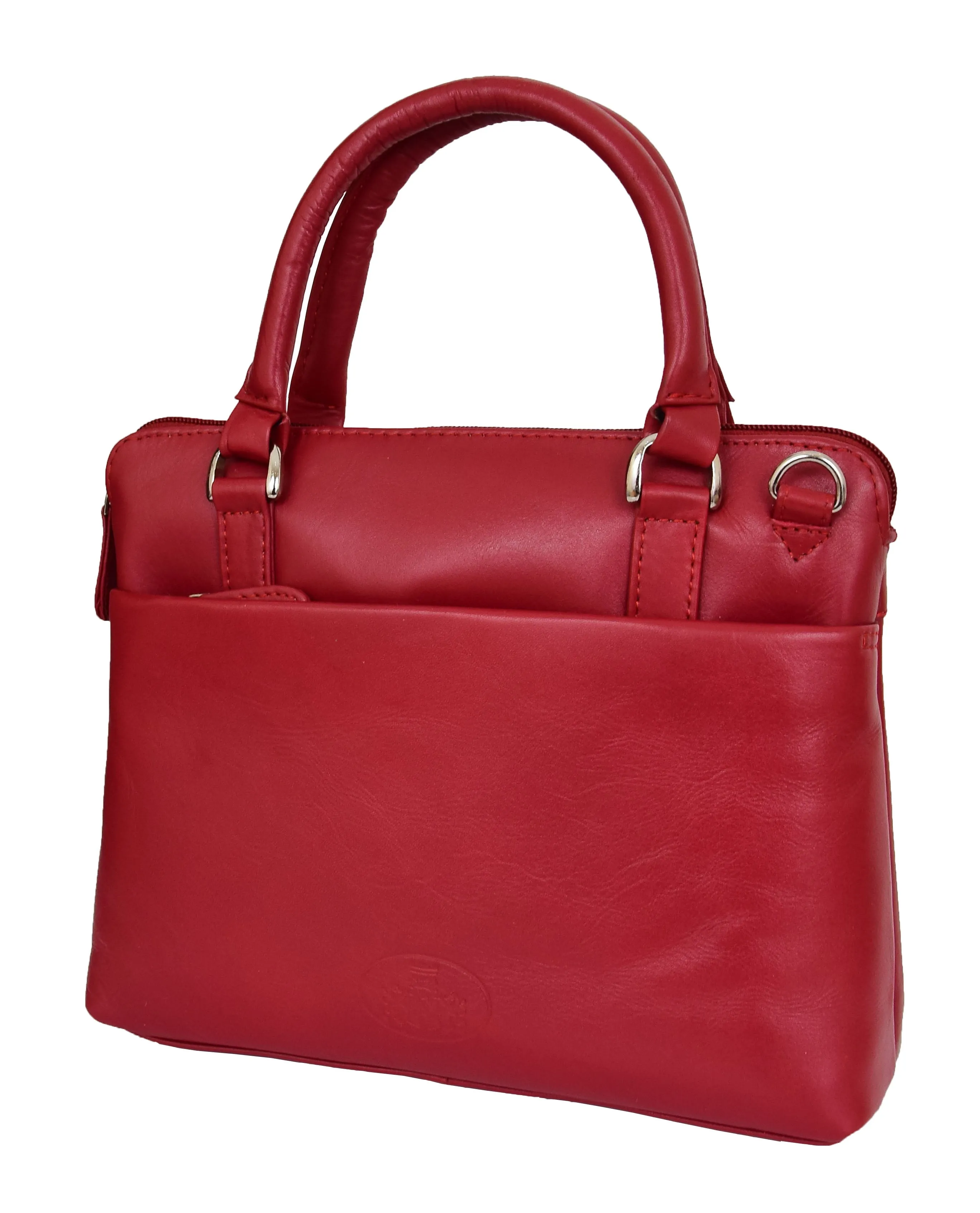 DR458 Women's Leather Small Tote Cross Body Bag Red