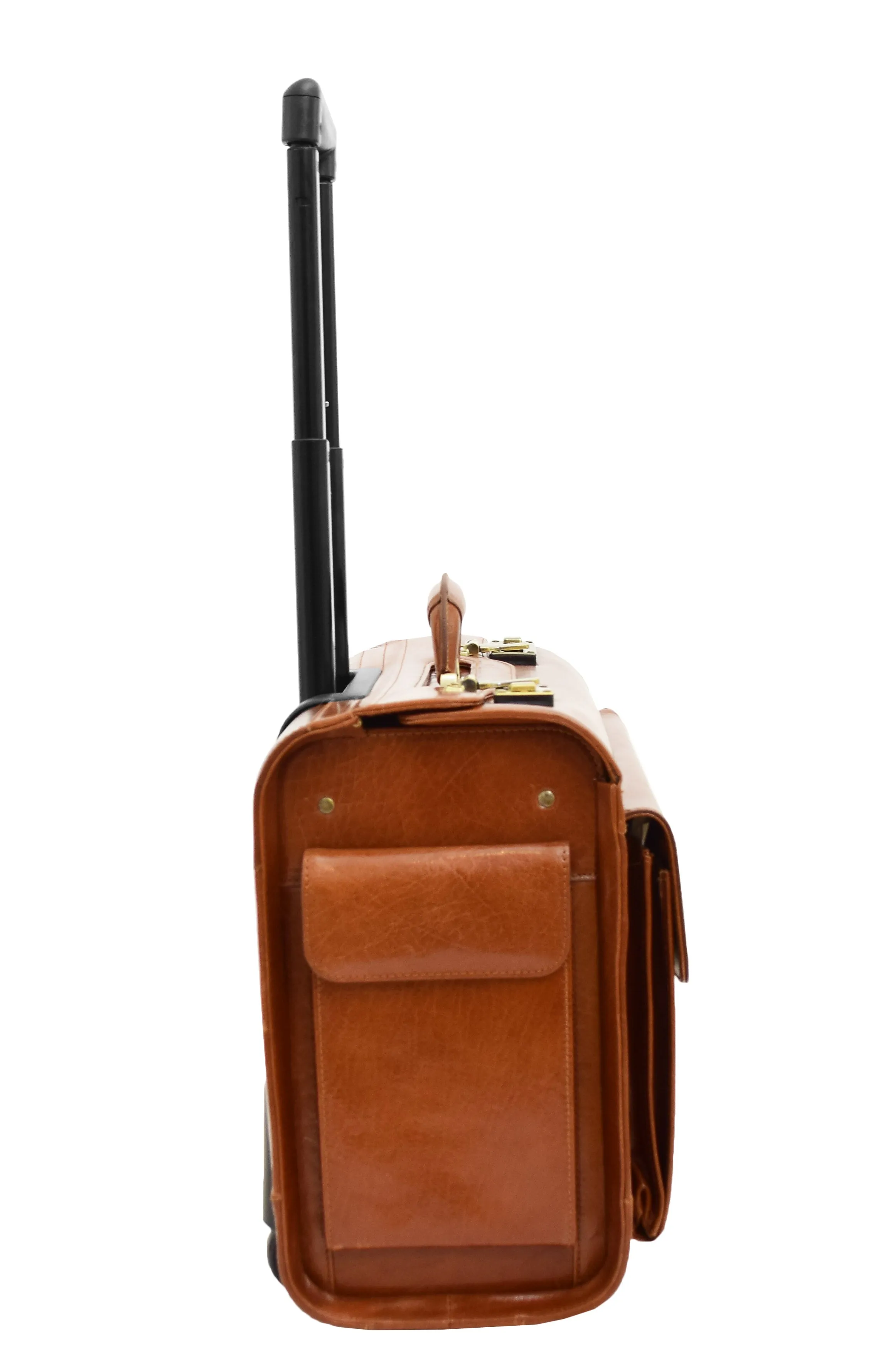 DR478 Exclusive Leather Pilot Case Laptop Bag Cognac