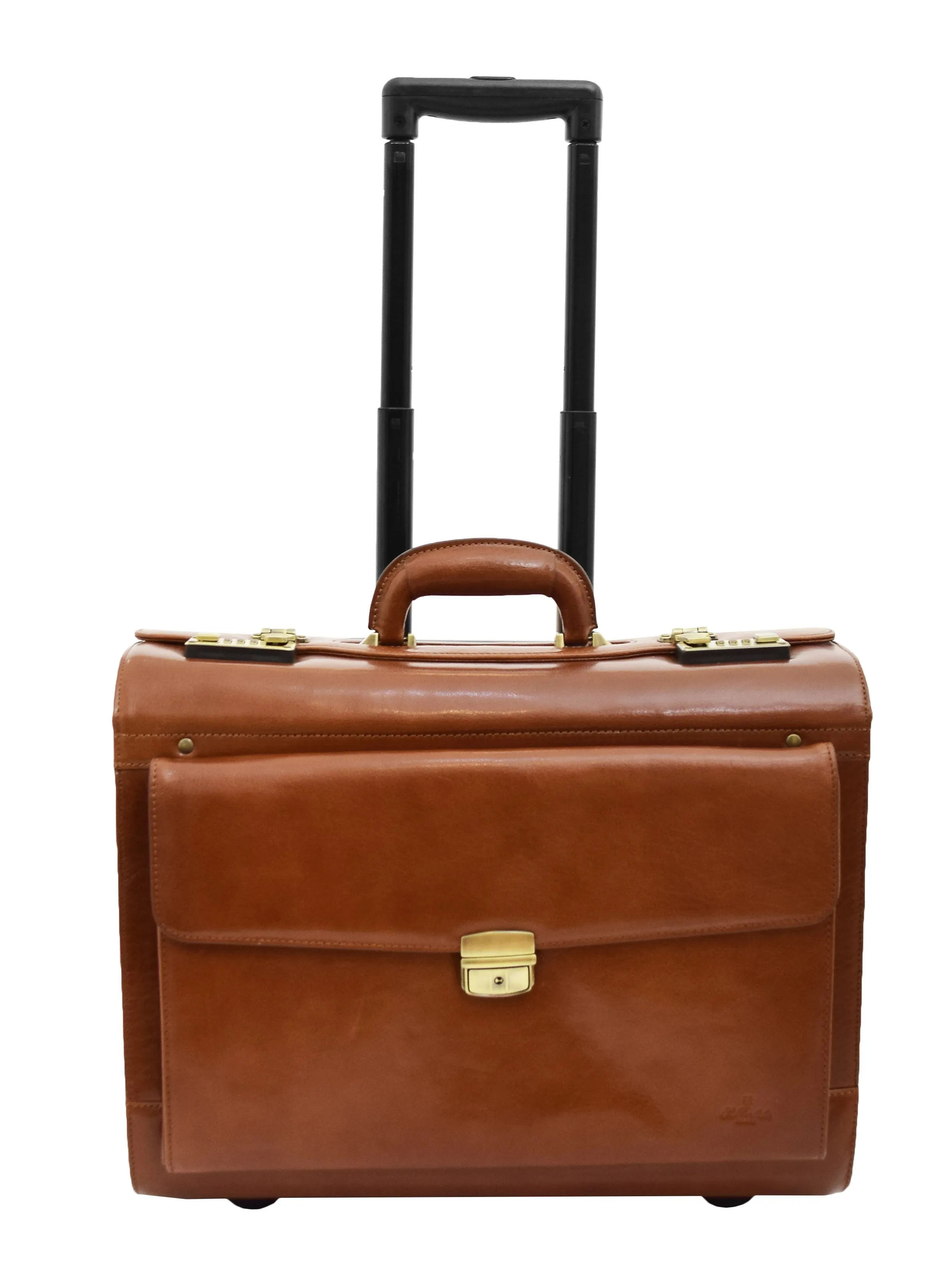 DR478 Exclusive Leather Pilot Case Laptop Bag Cognac