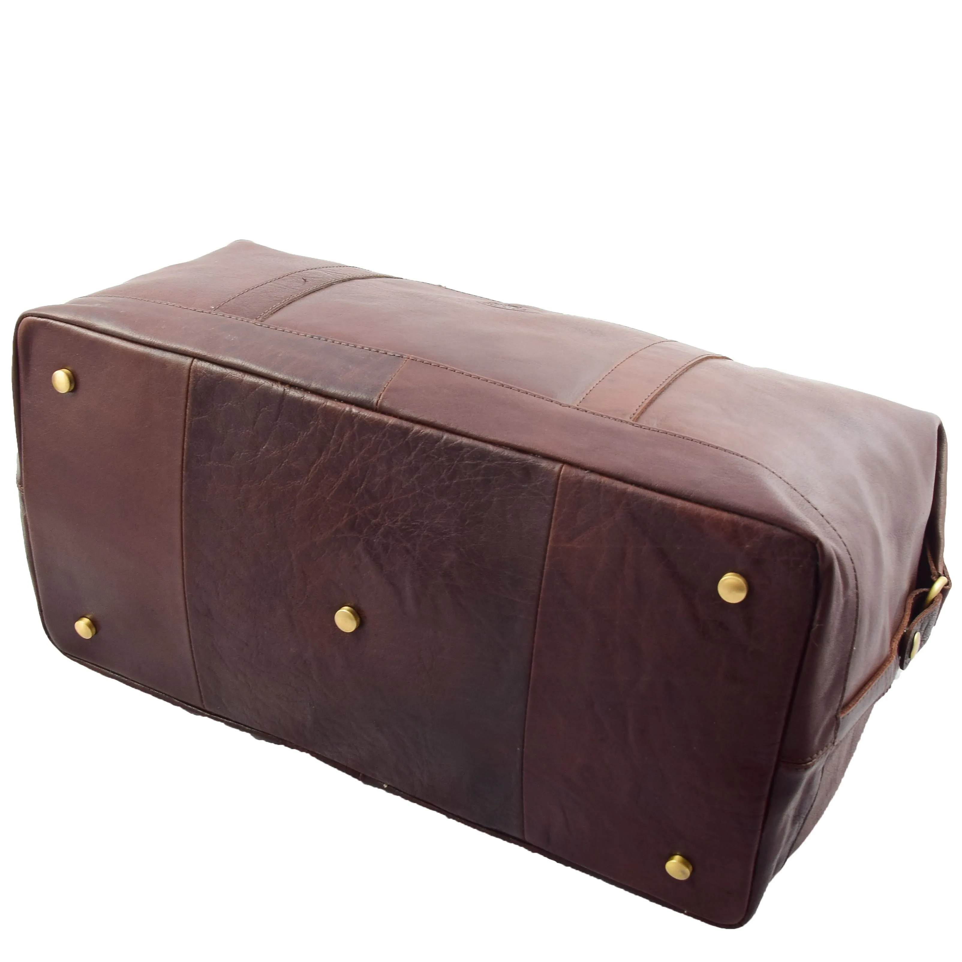 DR606 Genuine Leather Large Size Weekend Duffle Bag Brown
