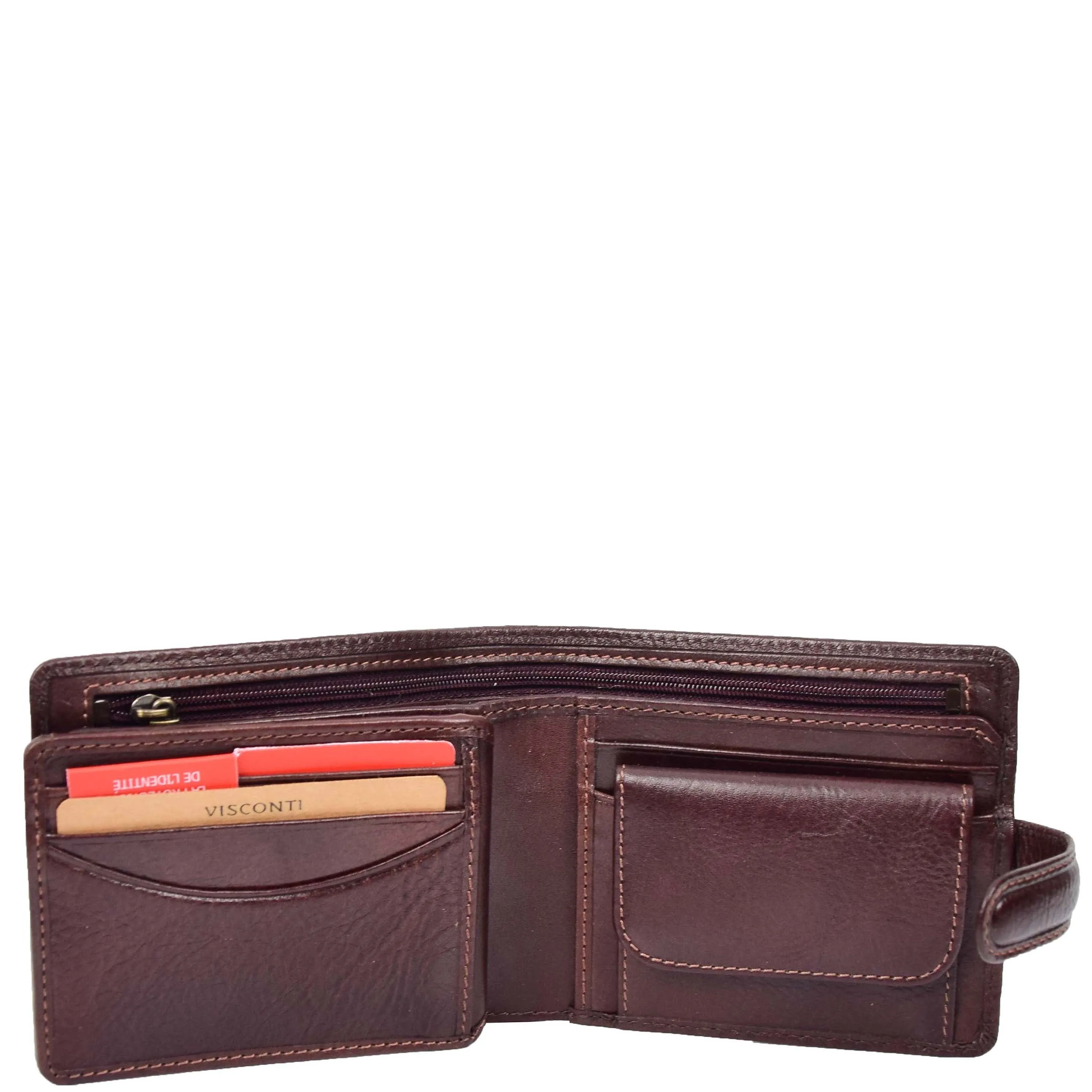 DR661 Men's Soft Tanned Leather Bi-Fold Wallet RFID Brown