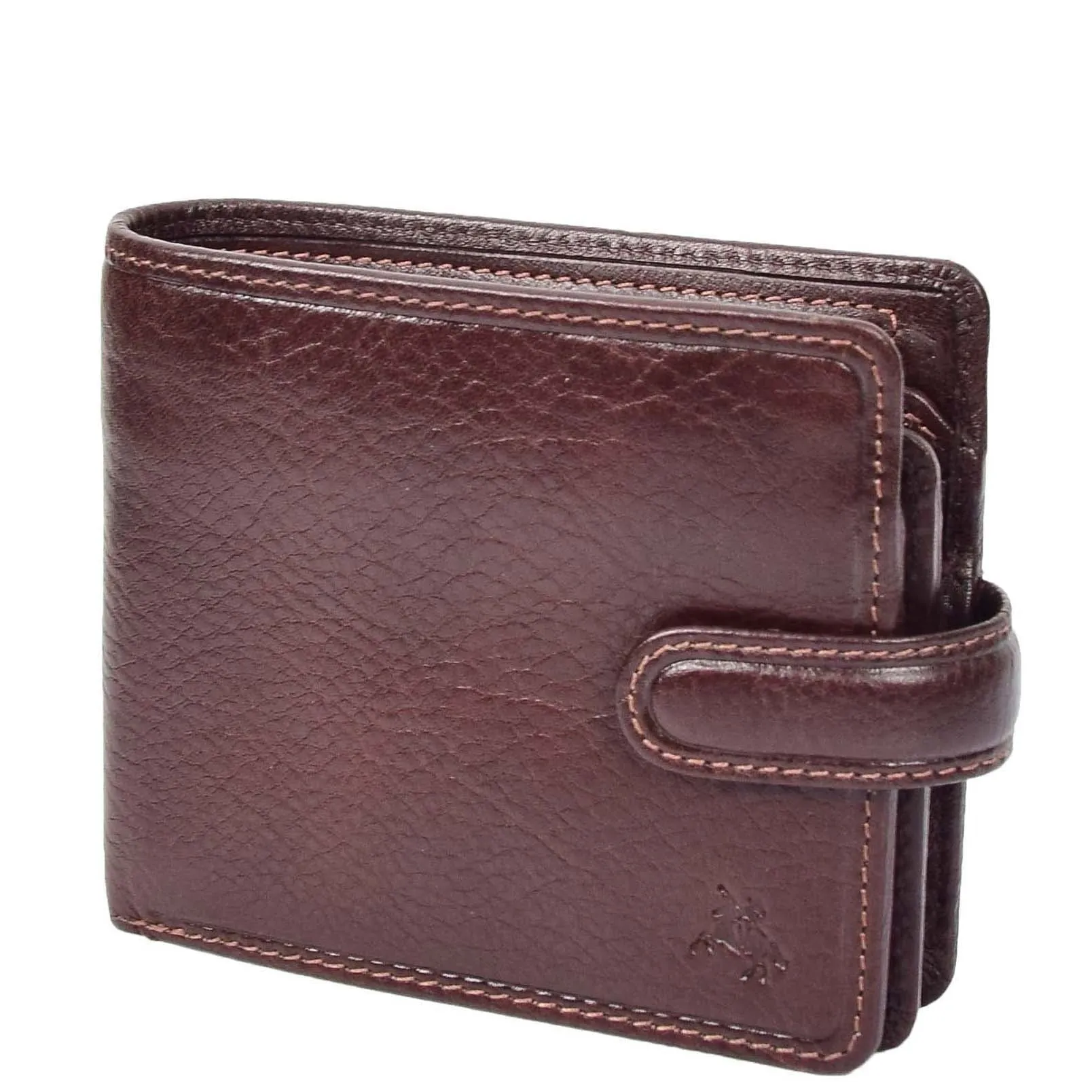 DR661 Men's Soft Tanned Leather Bi-Fold Wallet RFID Brown