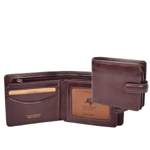 DR661 Men's Soft Tanned Leather Bi-Fold Wallet RFID Brown