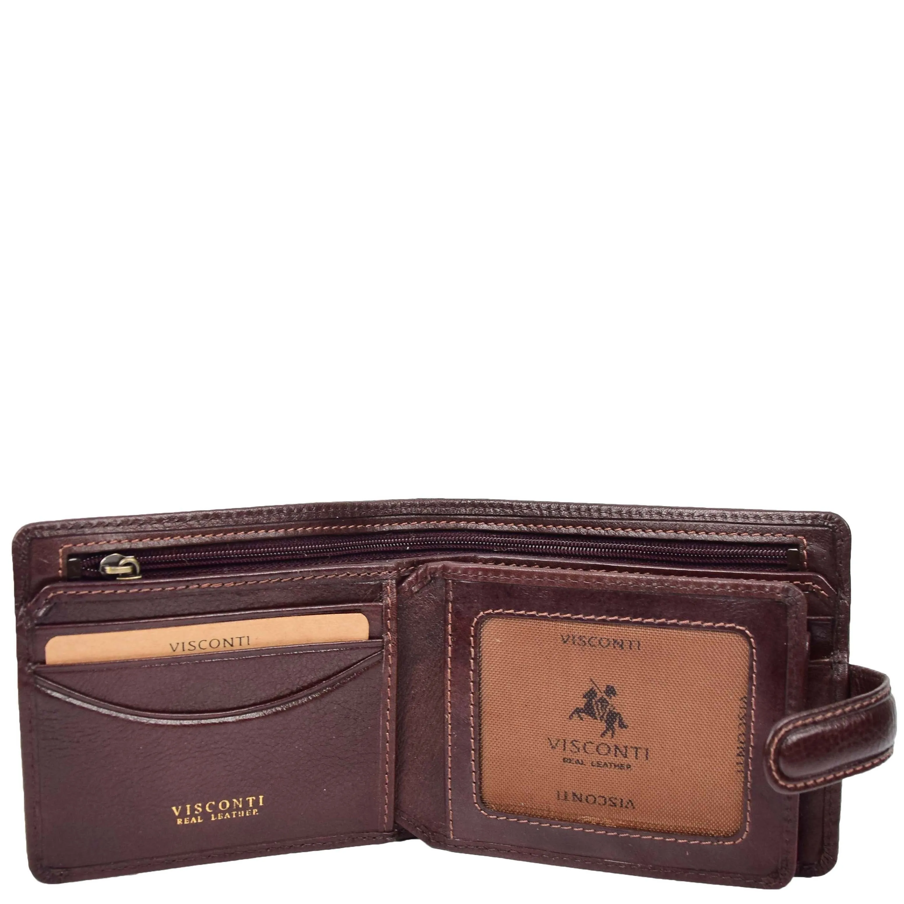DR661 Men's Soft Tanned Leather Bi-Fold Wallet RFID Brown