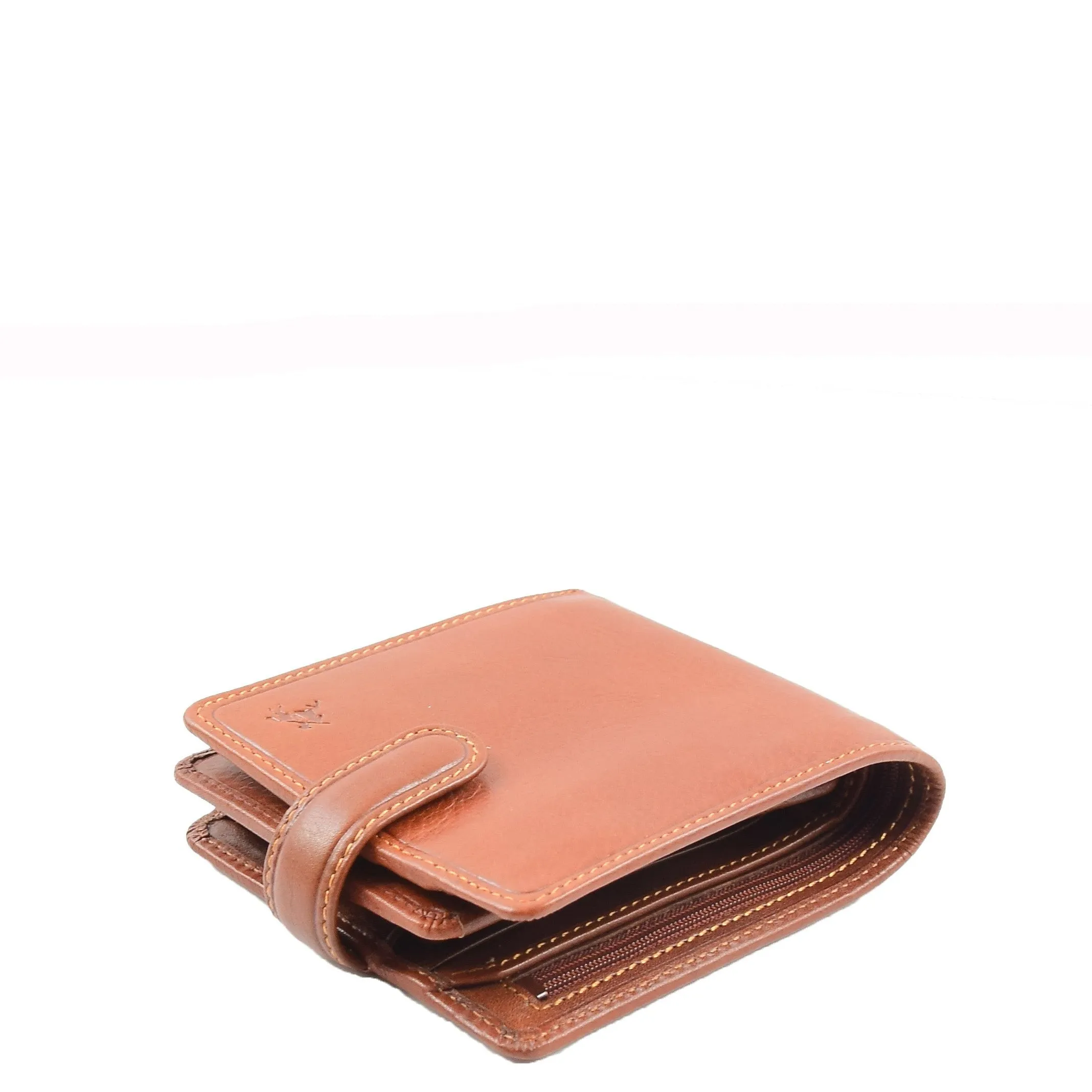 DR661 Men's Soft Tanned Leather Bi-Fold Wallet RFID Tan