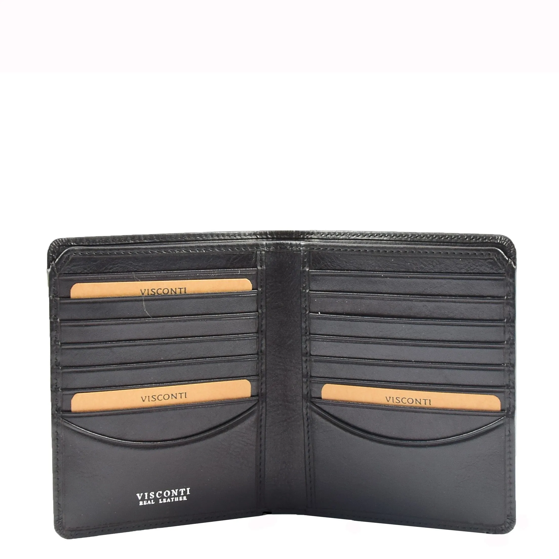 DR662 Men's Stylish Leather Bi-Fold Jacket Wallet Black