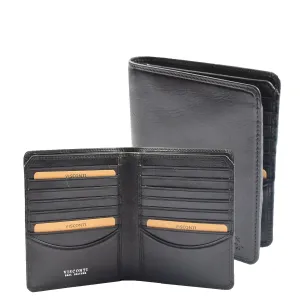 DR662 Men's Stylish Leather Bi-Fold Jacket Wallet Black