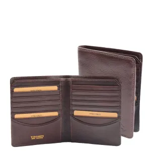 DR662 Men's Stylish Leather Bi-Fold Jacket Wallet Brown