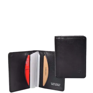 DR665 Men's Slim Real Leather Wallet RFID Credit Cards Holder Black