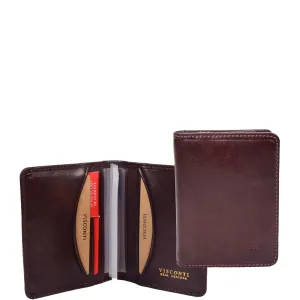 DR665 Men's Slim Real Leather Wallet RFID Credit Cards Holder Brown