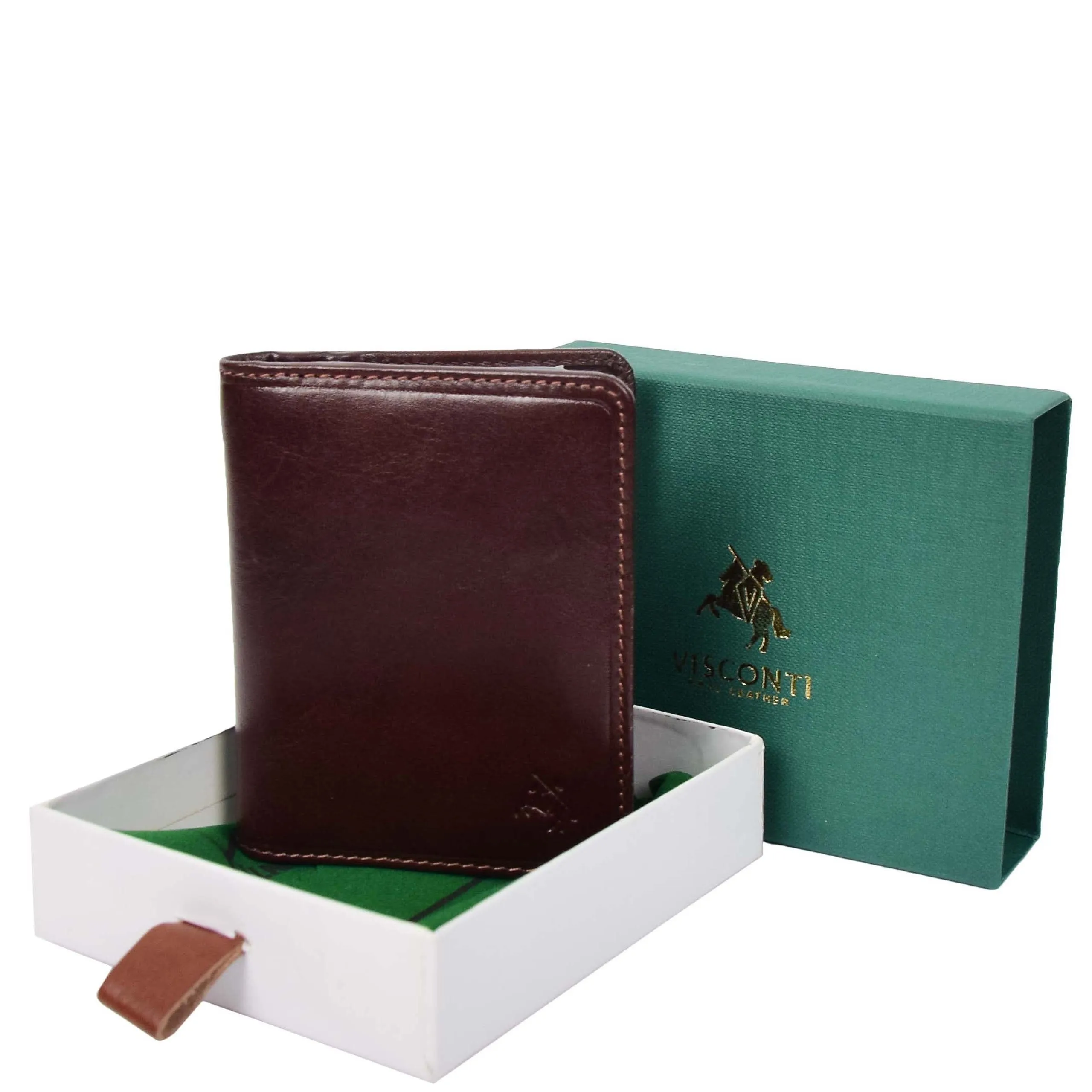 DR665 Men's Slim Real Leather Wallet RFID Credit Cards Holder Brown