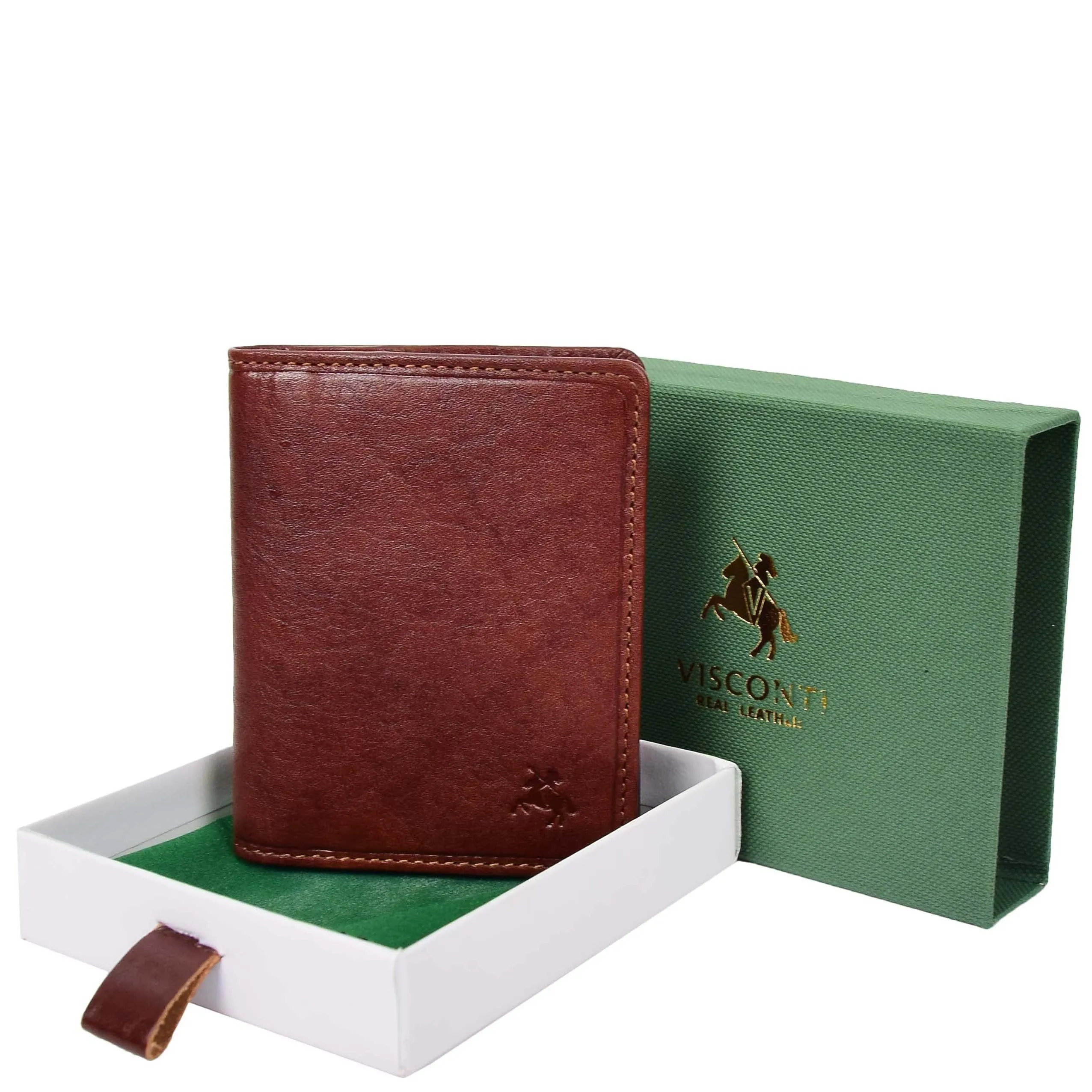 DR665 Men's Slim Real Leather Wallet RFID Credit Cards Holder Tan