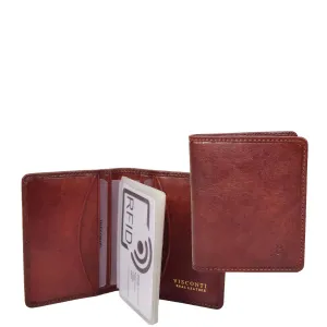 DR665 Men's Slim Real Leather Wallet RFID Credit Cards Holder Tan