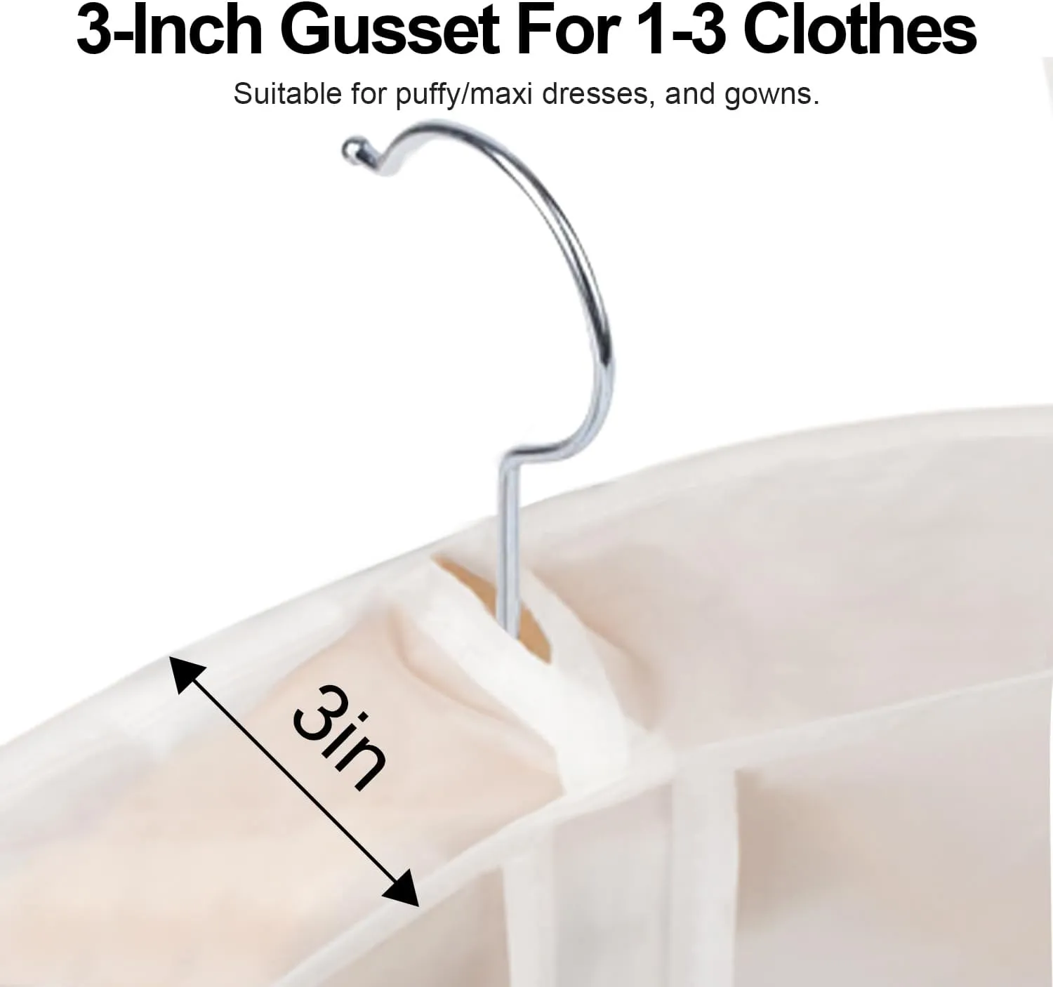 Dress Bags, Long Dress Garments Bags with Clear Window and Zipper, Suit Cover Protecting Dusts for Storage, Hanging Clothes Cover Bags for Long Dresses, Coat, Gown (24” x 72” x 3”, 2 Pack)