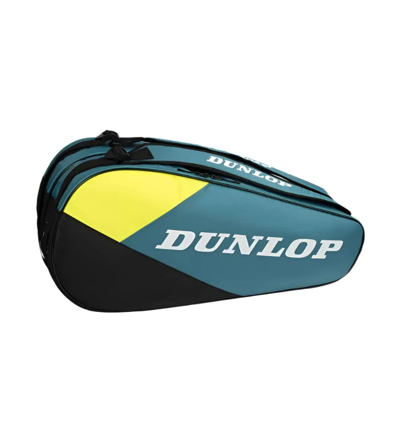 Dunlop SX Club 6 Racket Tennis Bag - Teal / Black / Yellow
