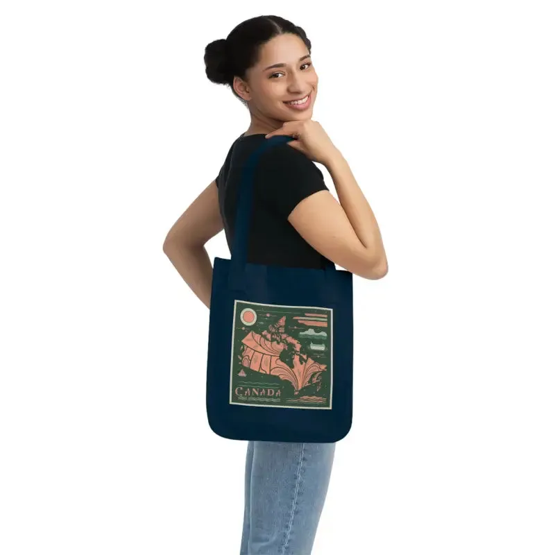 Eco Friendly Canada Day Canvas Tote with Canadian Flag