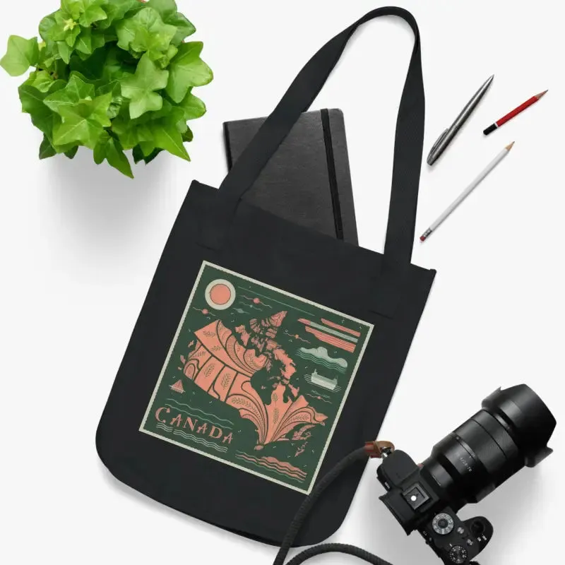 Eco Friendly Canada Day Canvas Tote with Canadian Flag
